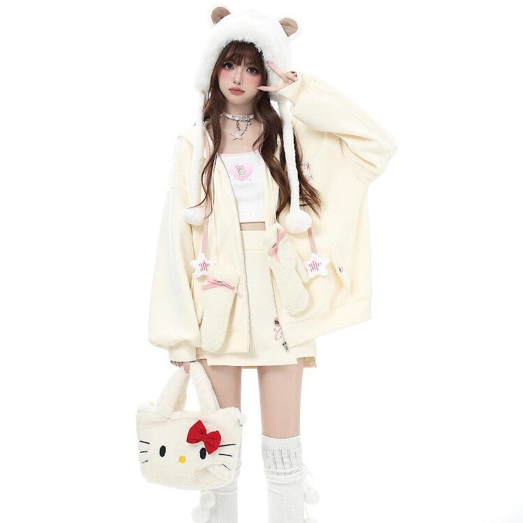 Original Small Hood Zip-Up Hoodie – Women's Casual Jacket for Fall & Winter