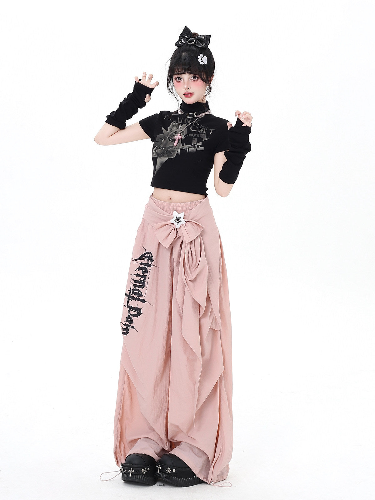 Original Light Asian Street Sweet Cool Hot Girl High-Waist Oversized Wide Leg Cargo Pants