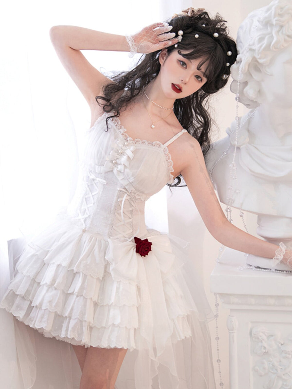 Little Rose JSK Slip Dress - Lolita Dress- Sweet Lolita- Fairy Corset Dress