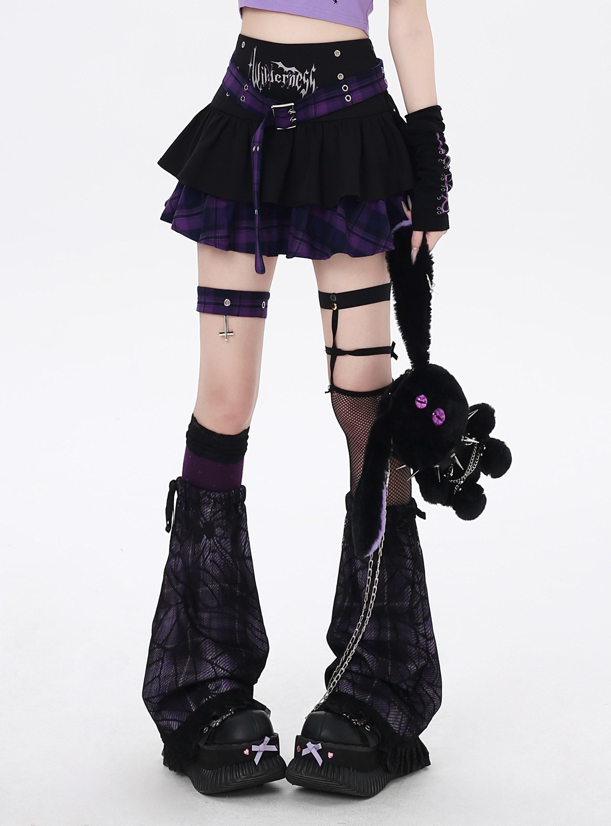 Goth Idol Millennium Plaid Cake Skirt – Original Subculture Niche Design for Summer