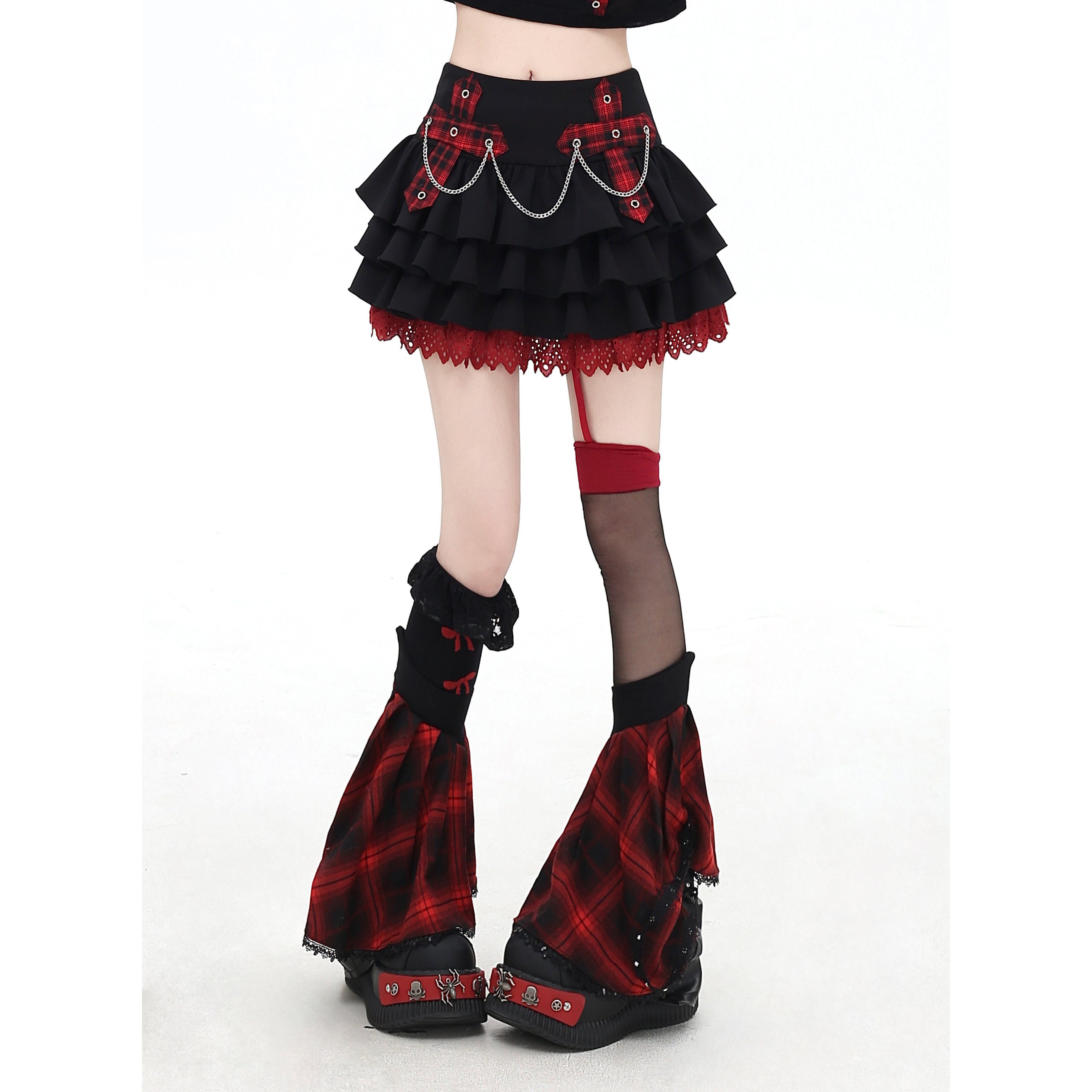CrazyGirl Original Sweet Cool Chain Color Block Plush Cake Dress – Summer Mini Dress