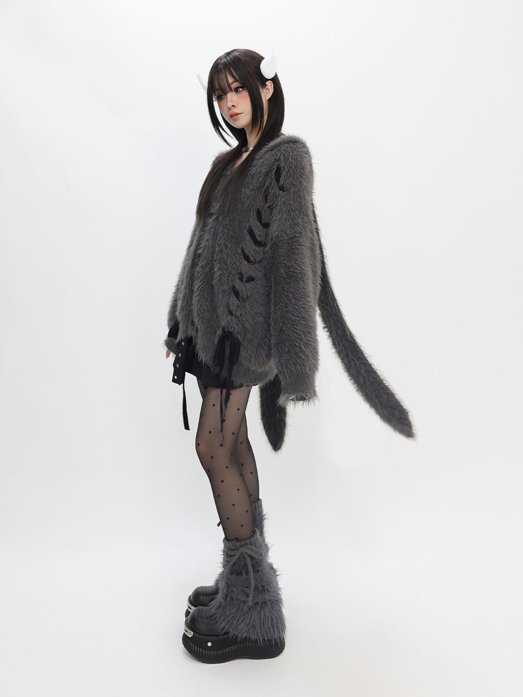 Cat Wish Original Faux Mink Angora Rabbit Knit Sweater – Oversized Thick Pullover Top for Fall & Winter
