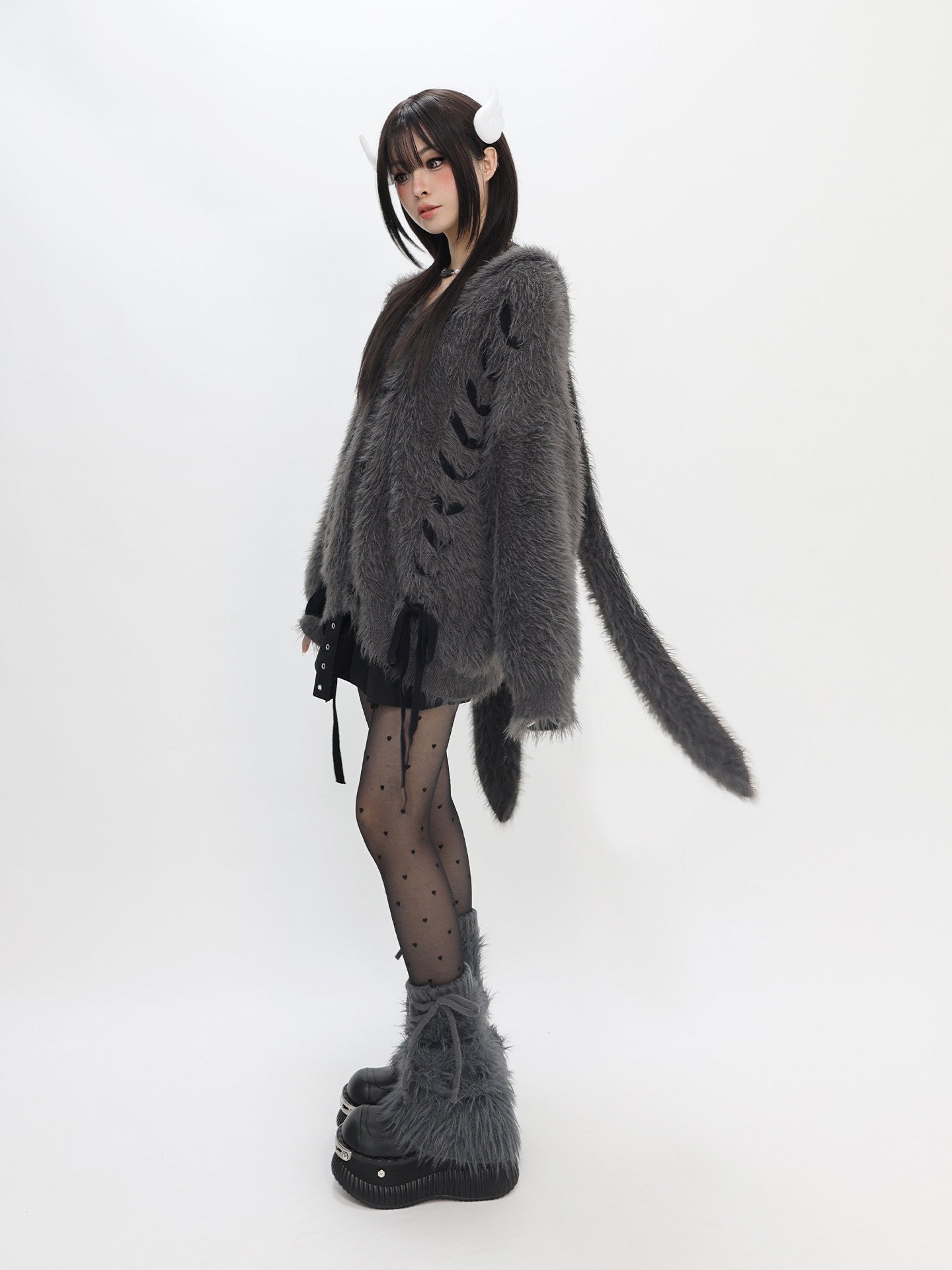 Cat Wish Original Faux Mink Angora Rabbit Knit Sweater – Oversized Thick Pullover Top for Fall & Winter