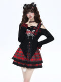 Showa Night Sweet Spicy Irregular Long Sleeve Slim Crop Top – Original Subculture Design