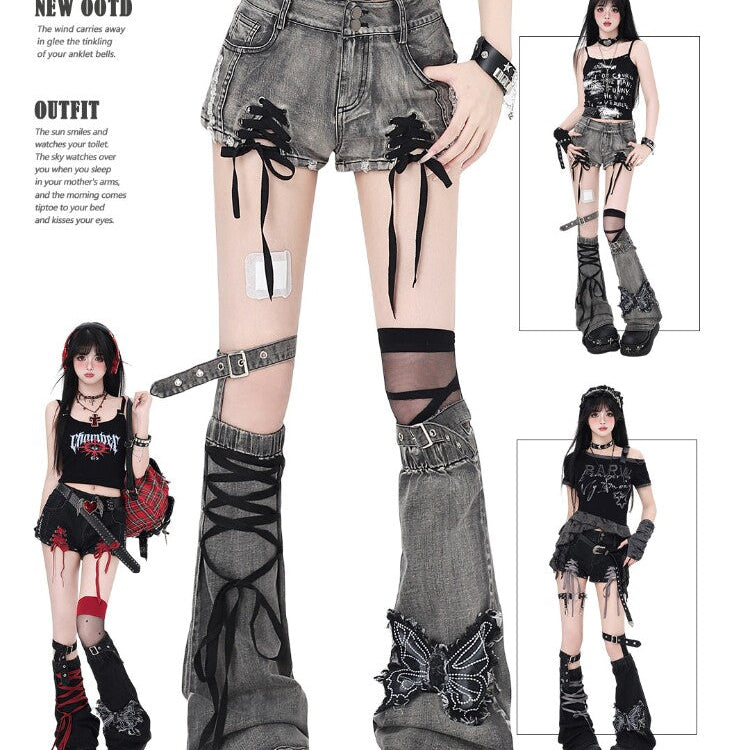 Original Niche Light String Low-Rise Versatile Denim Ultra Shorts – Summer (Denim Leg Cover Included)