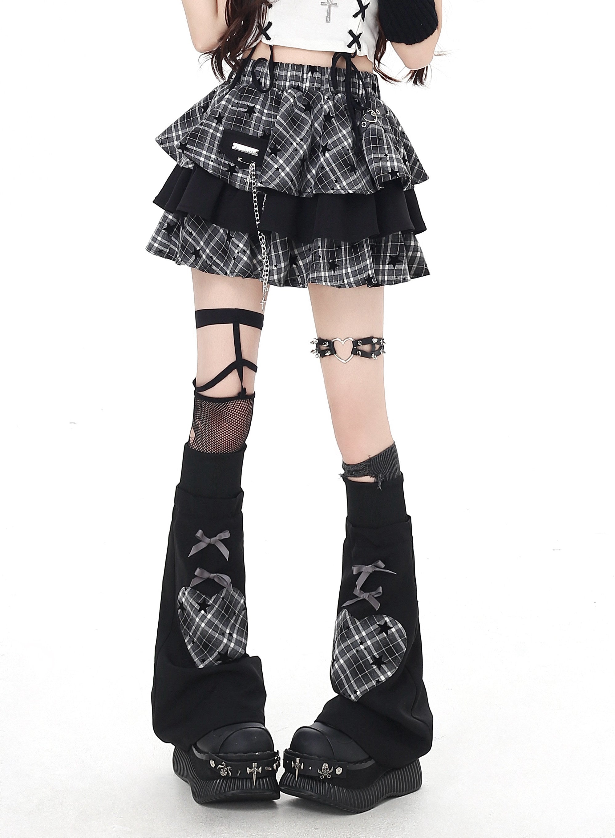 Senior Destruction 2.0 Original Star Pattern Heavy Half-Length Cake Skirt – Women's Mini Skirt