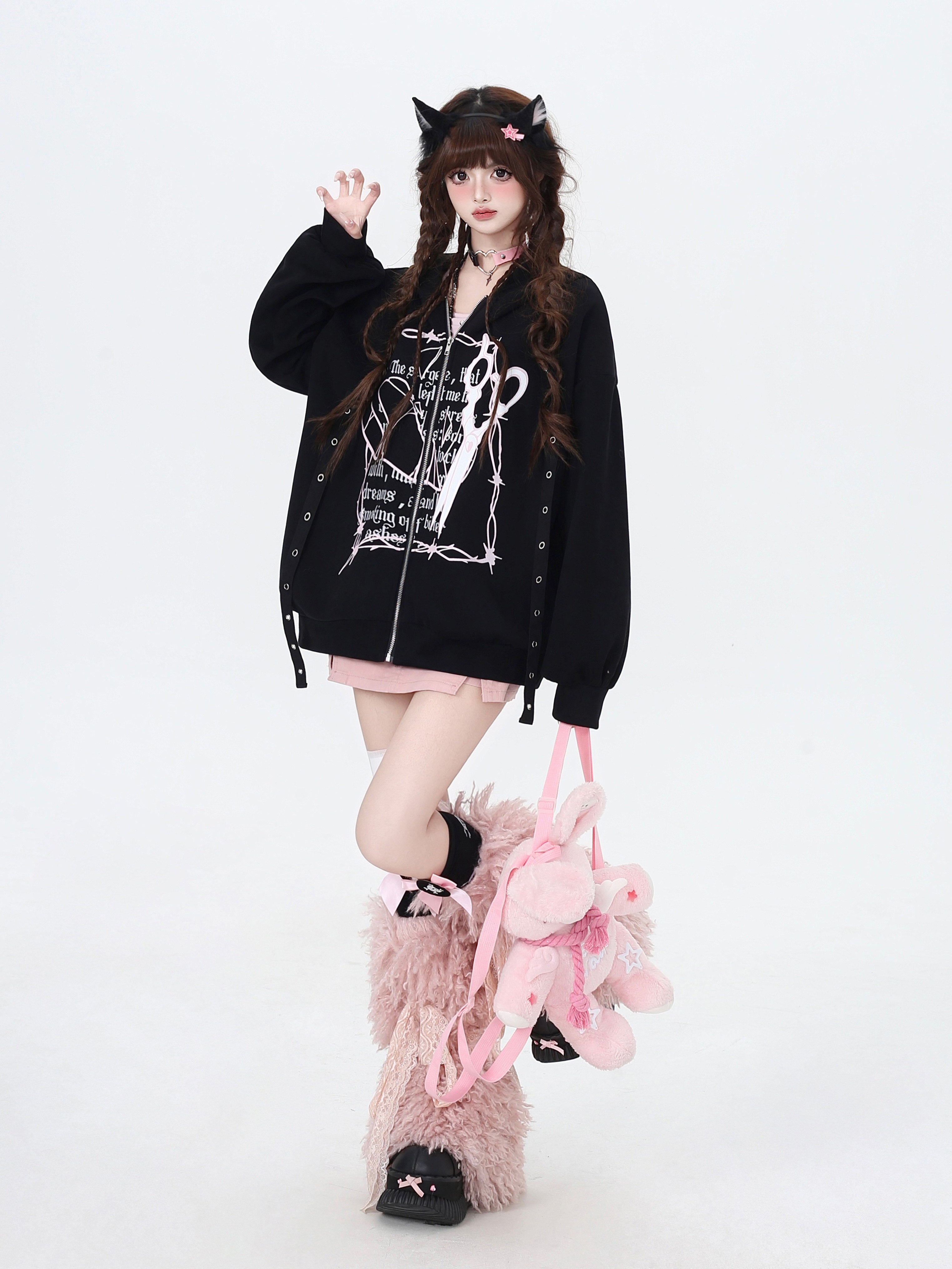 Worth Every Penny Original Sweet Cool Color Block Oversized Hoodie with Fleece Lining