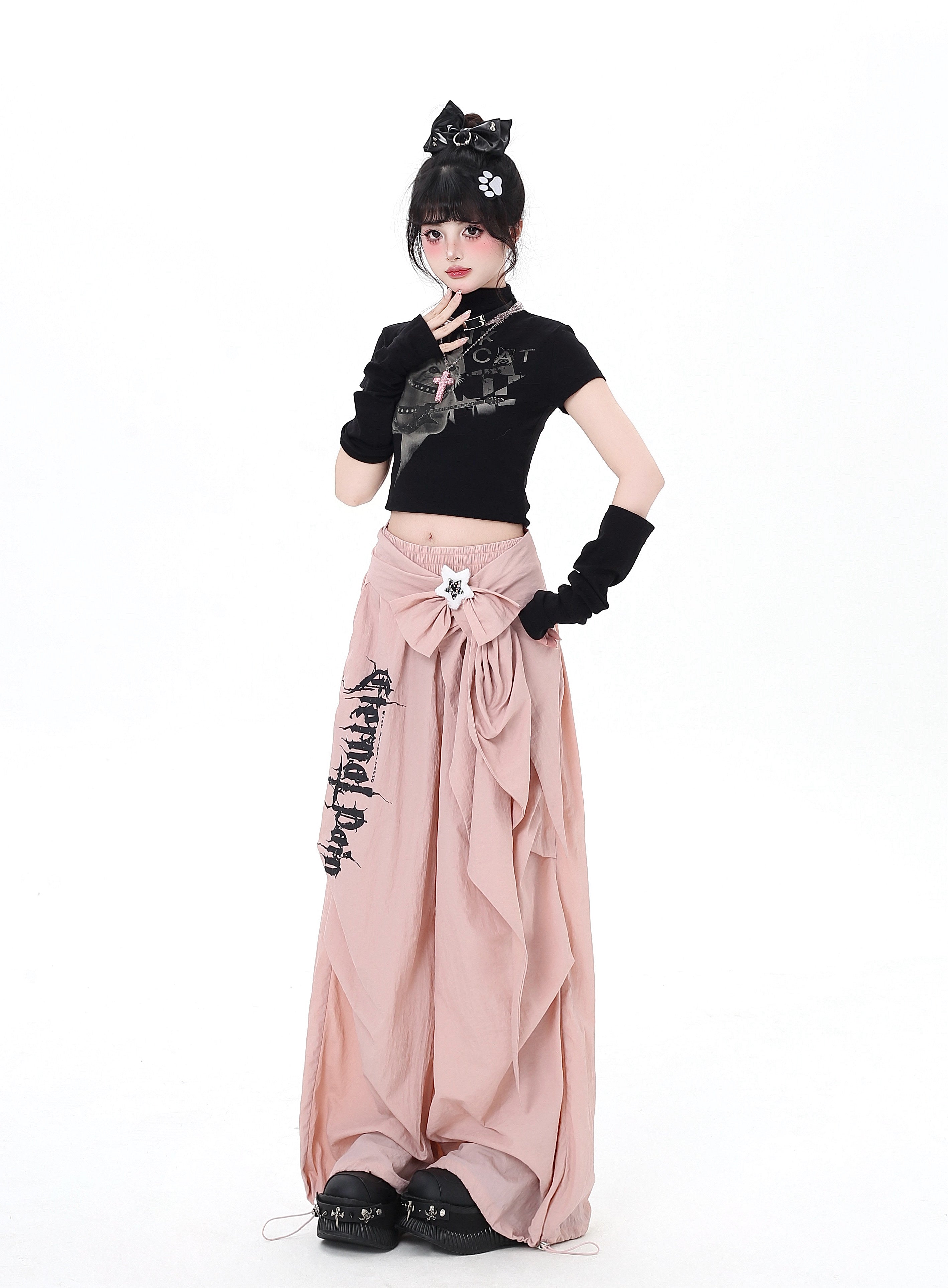 Original Light Asian Street Sweet Cool Hot Girl High-Waist Oversized Wide Leg Cargo Pants
