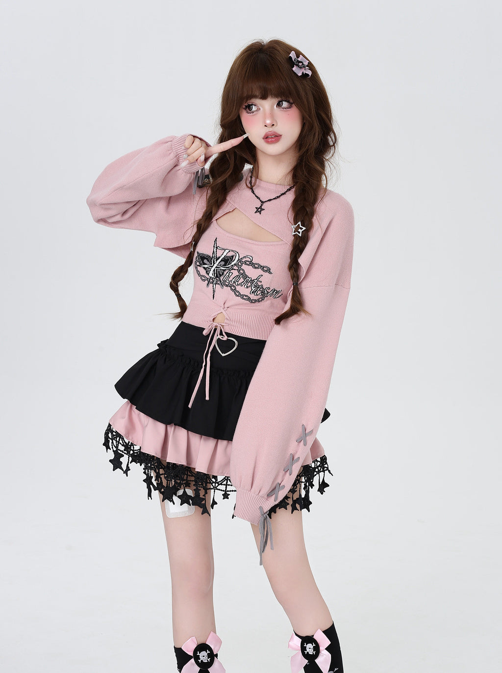 Love Heart Rate Original Sweet Spicy Long Sleeve Knit Two-Piece Set – Women's Outfit