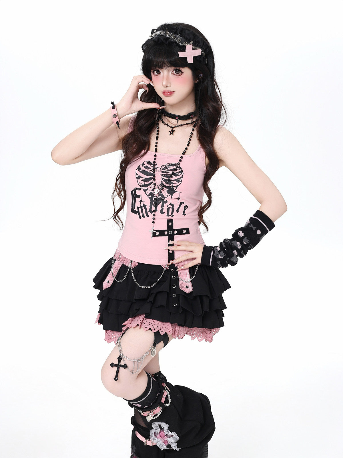 Heartbeat Rule Y2K Sweet Cool Slim Tank Top & Cover-Up – Original Subculture Design