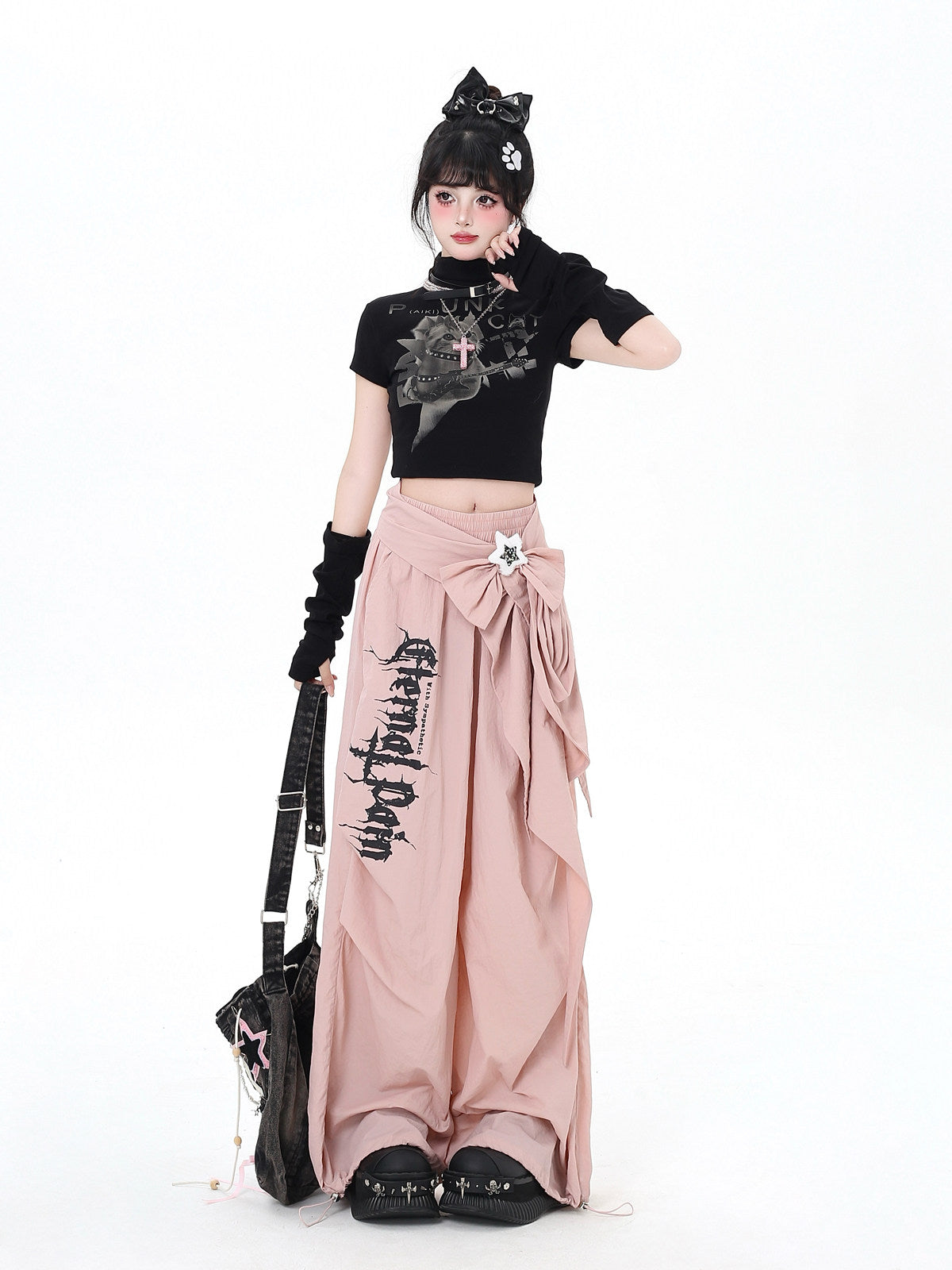 Original Light Asian Street Sweet Cool Hot Girl High-Waist Oversized Wide Leg Cargo Pants