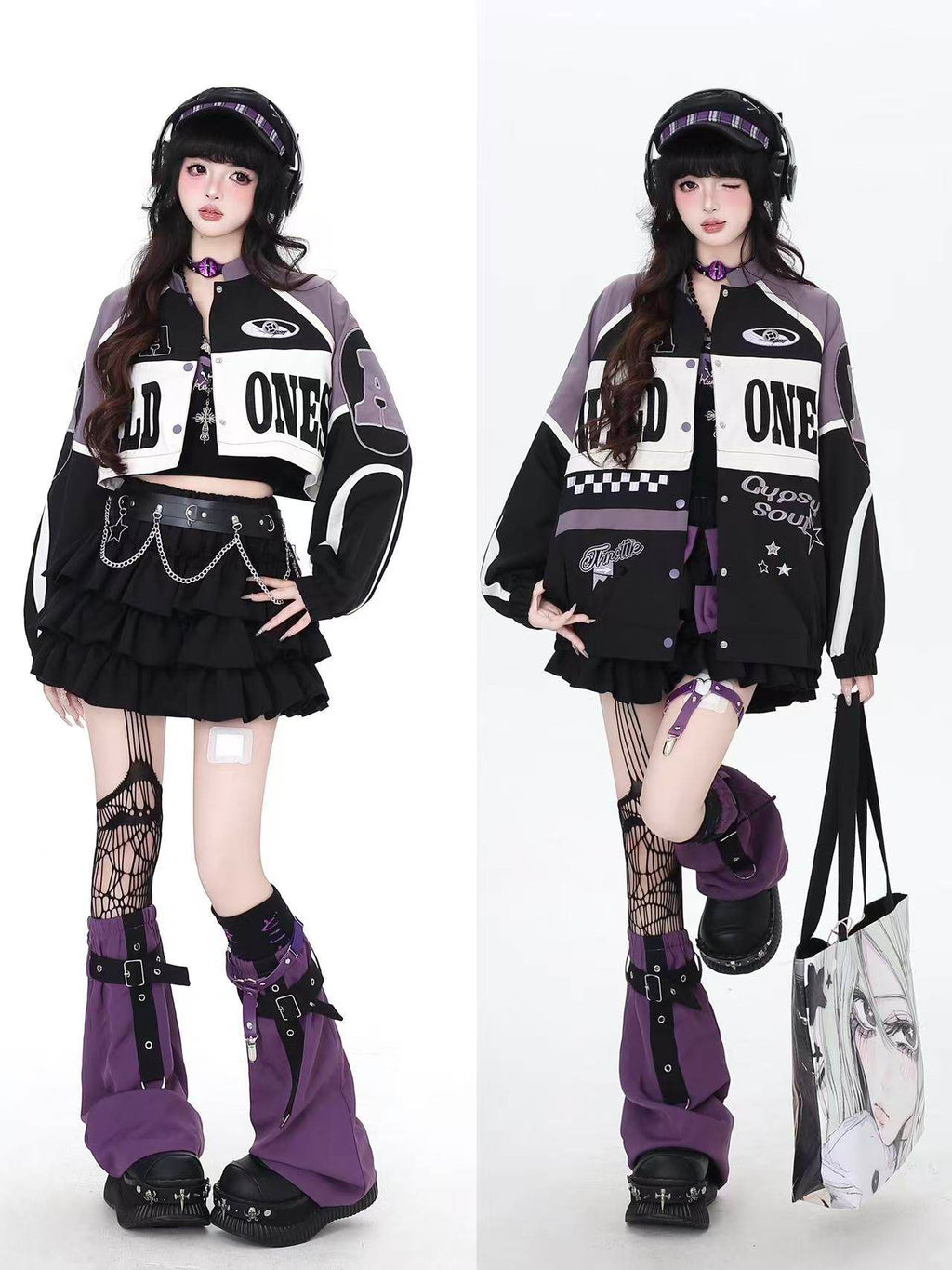 Transfer Student Original Street Vintage American Motorcycle Patchwork Baseball Jacket – Fall Winter