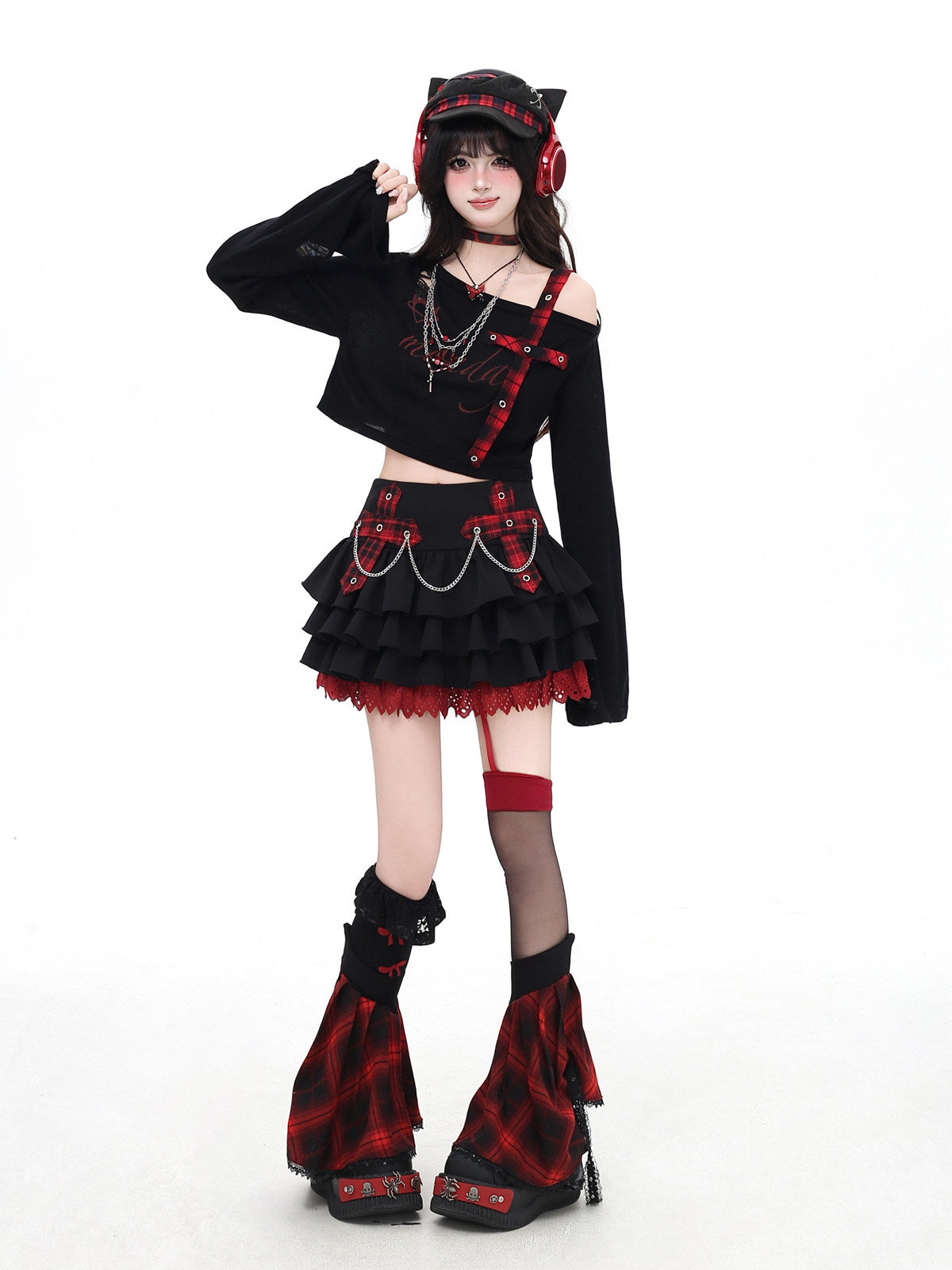 CrazyGirl Original Sweet Cool Chain Color Block Plush Cake Dress – Summer Mini Dress