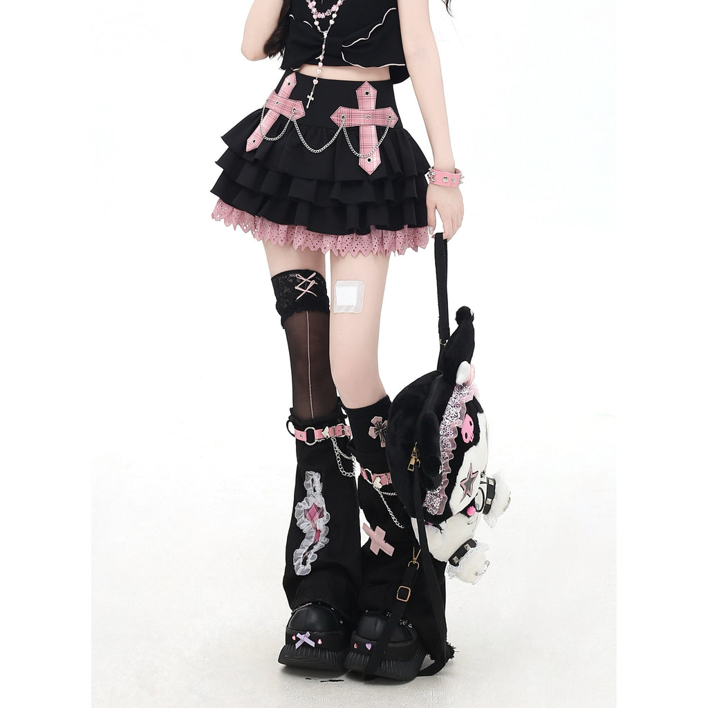 CrazyGirl Original Sweet Cool Chain Color Block Plush Cake Dress – Summer Mini Dress