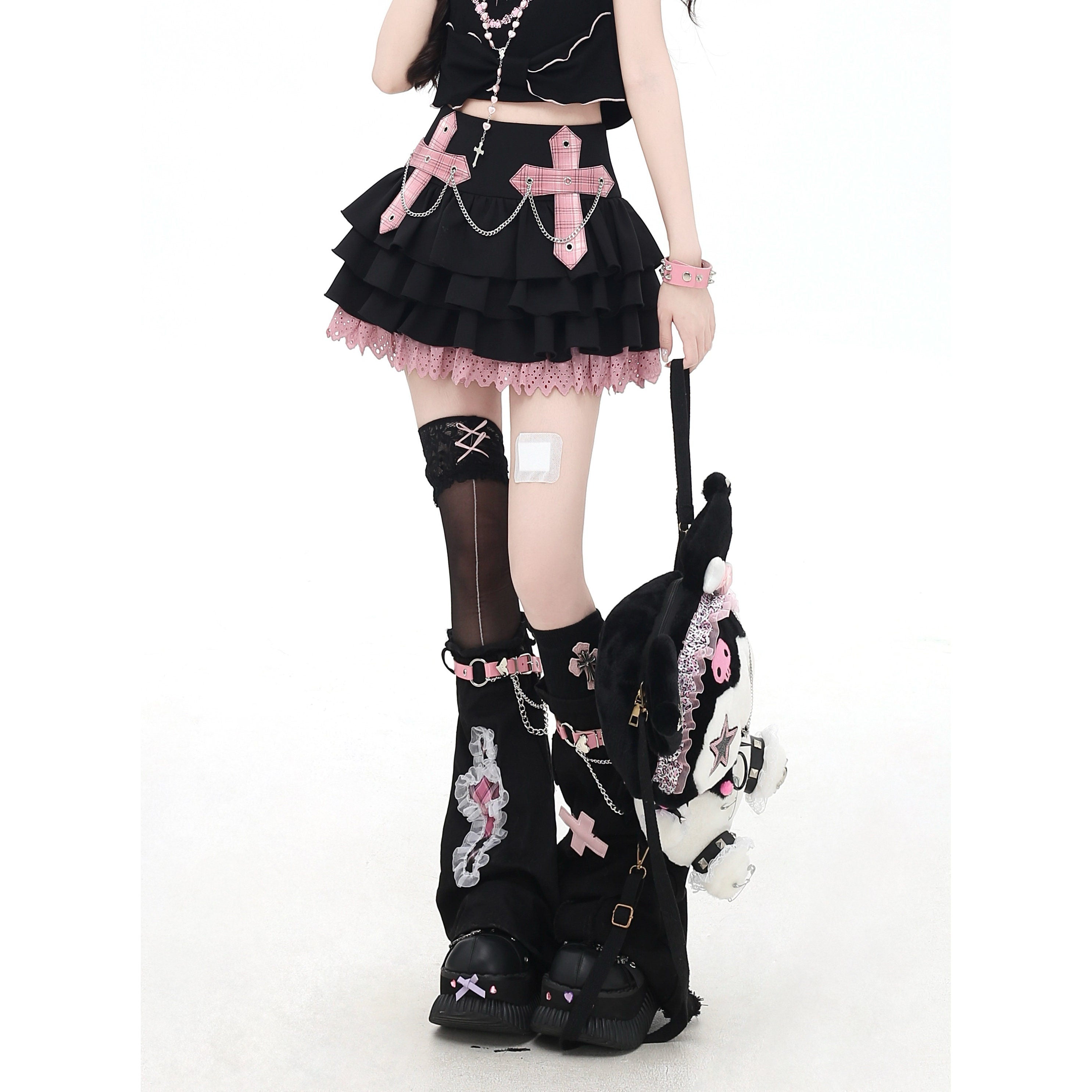 CrazyGirl Original Sweet Cool Chain Color Block Plush Cake Dress – Summer Mini Dress
