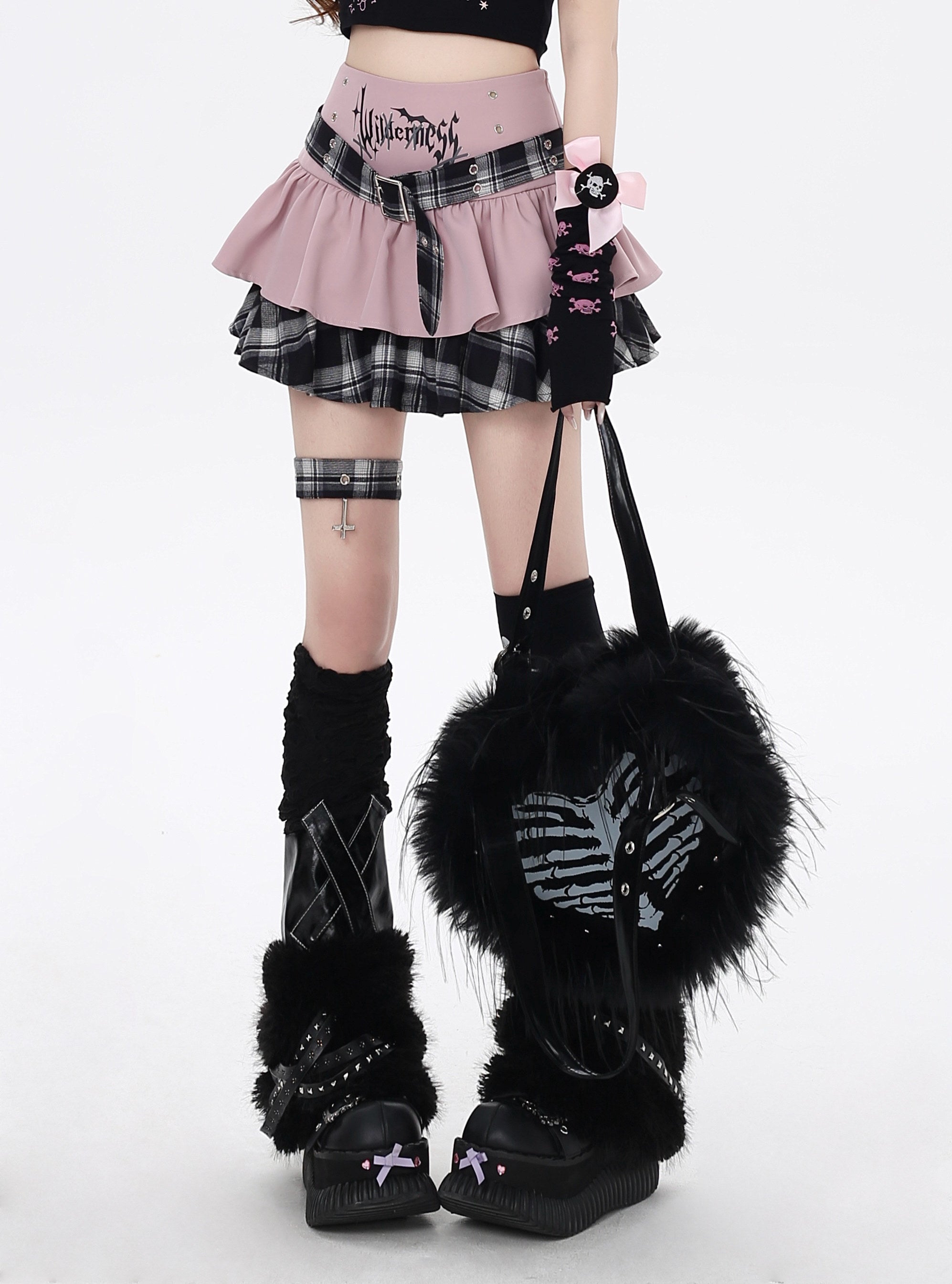Goth Idol Millennium Plaid Cake Skirt – Original Subculture Niche Design for Summer