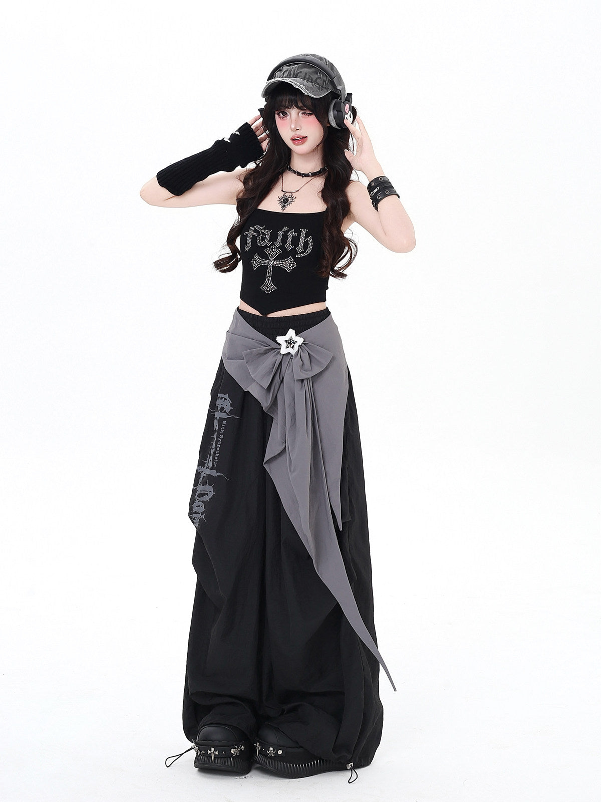 Original Light Asian Street Sweet Cool Hot Girl High-Waist Oversized Wide Leg Cargo Pants