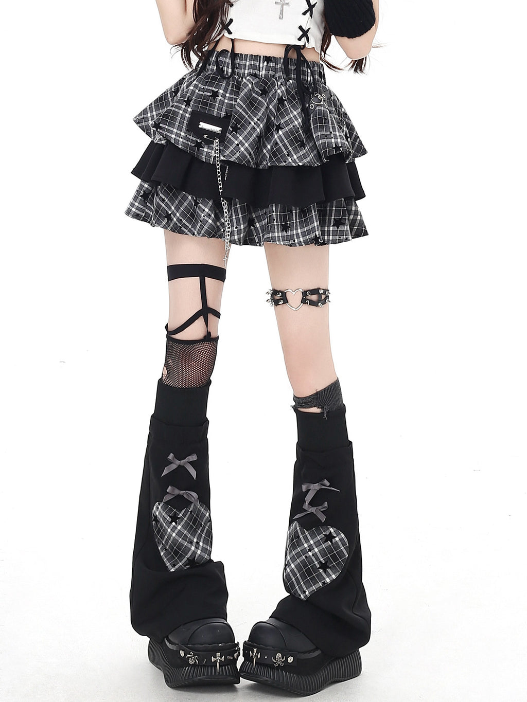 Senior Destruction 2.0 Original Star Pattern Heavy Half-Length Cake Skirt – Women's Mini Skirt