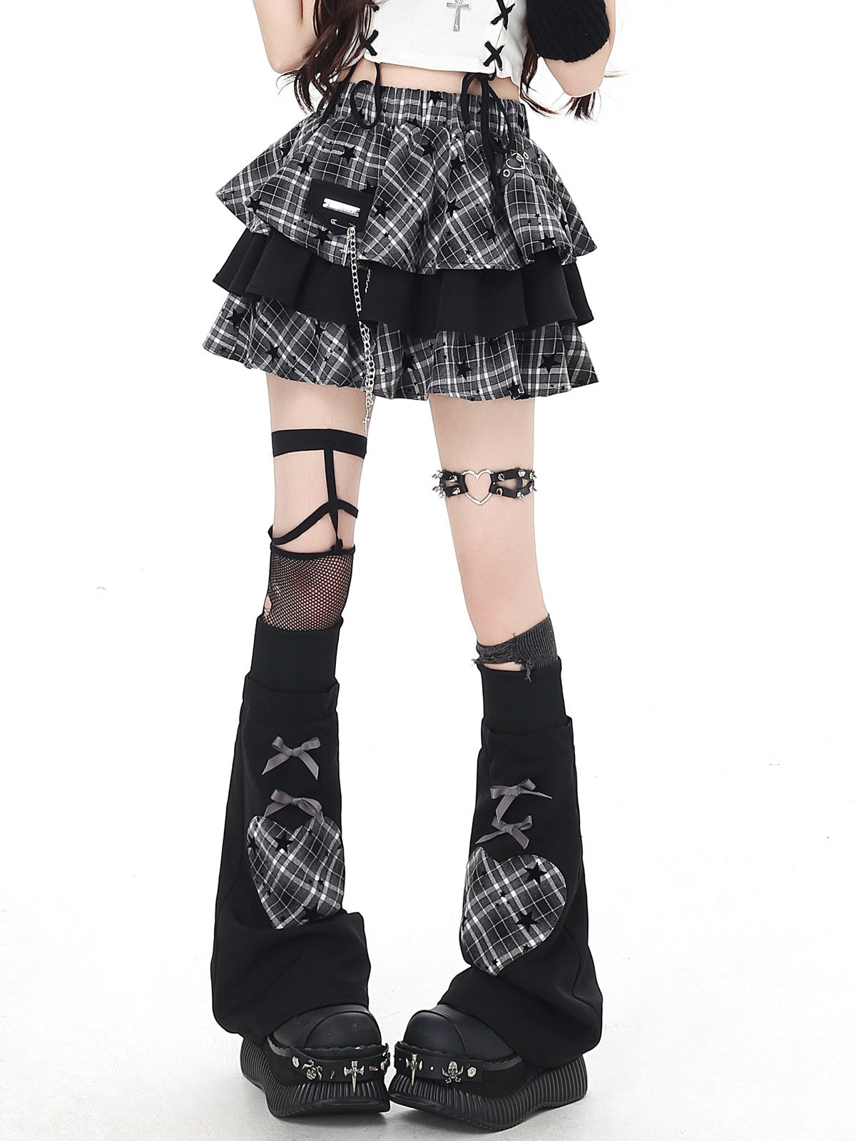 Senior Destruction 2.0 Original Star Pattern Heavy Half-Length Cake Skirt – Women's Mini Skirt