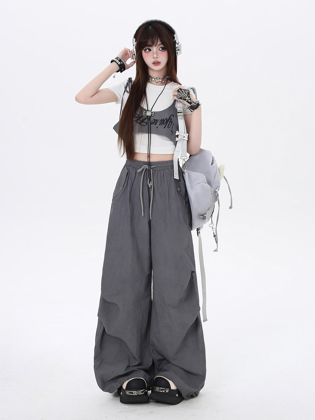 California Summer American Desert Hot Girl Layered Two-Piece High-Waist Work Casual Pants Set