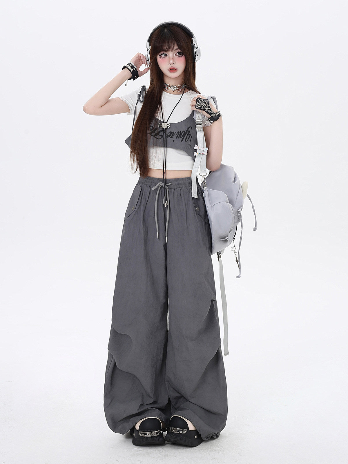 California Summer American Desert Hot Girl Layered Two-Piece High-Waist Work Casual Pants Set