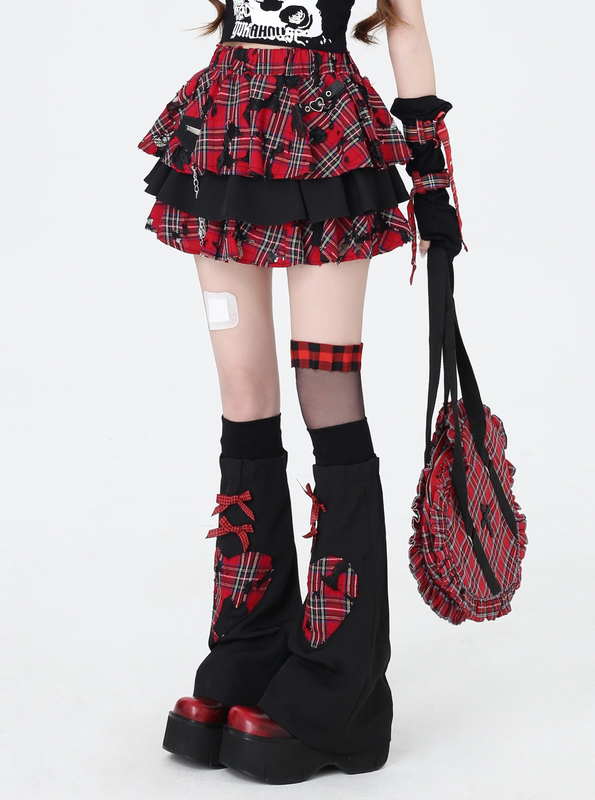 Star Pattern Check Cake Mini Skirt (Sock Cover Included) – Pynkpig