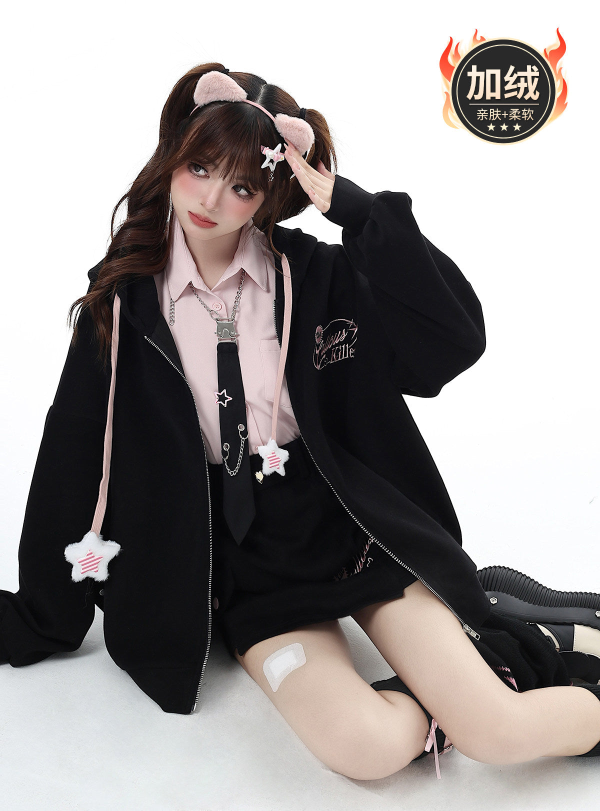 Original Small Hood Zip-Up Hoodie – Women's Casual Jacket for Fall & Winter