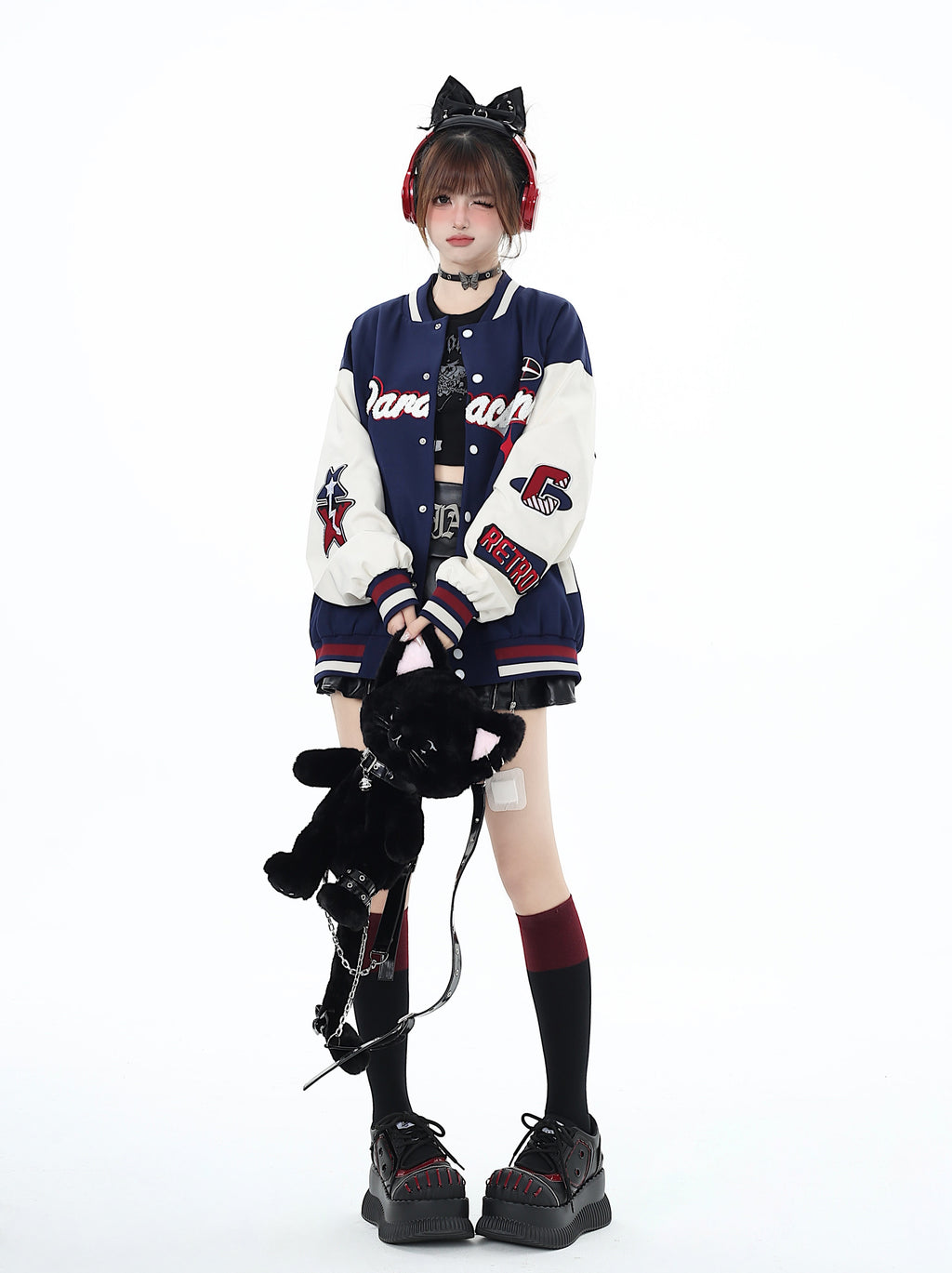CrazyGirl American Street Original Vintage Baseball Jacket – Fall Winter Academy High Street Oversized Versatile Jacket