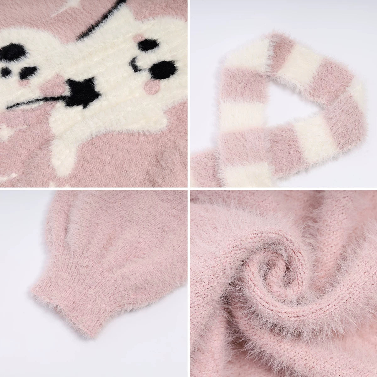 Ghost Paradise Mink Fur Pullover Sweater with Scarf – Pynkpig