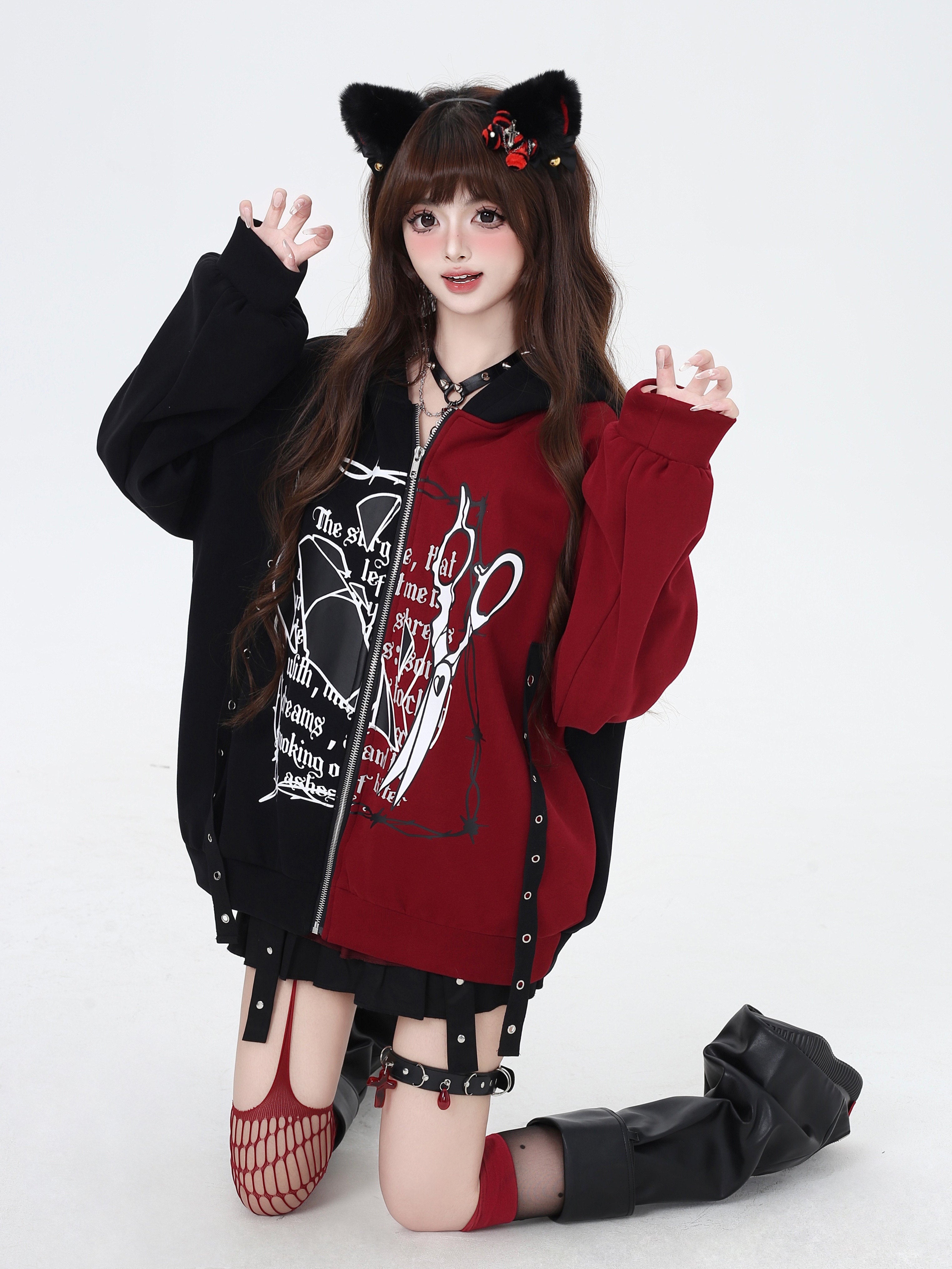 Worth Every Penny Original Sweet Cool Color Block Oversized Hoodie with Fleece Lining