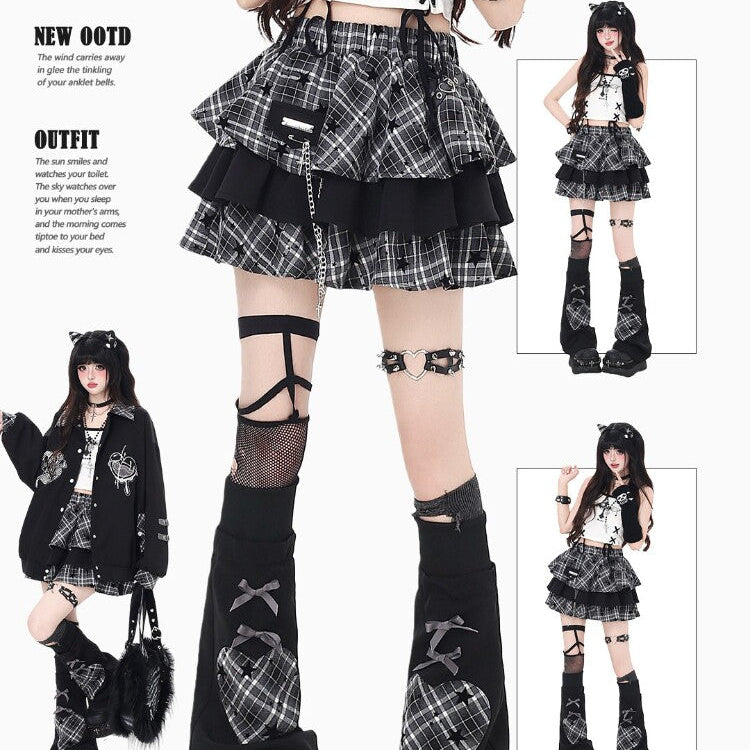 Senior Destruction 2.0 Original Star Pattern Heavy Half-Length Cake Skirt – Women's Mini Skirt