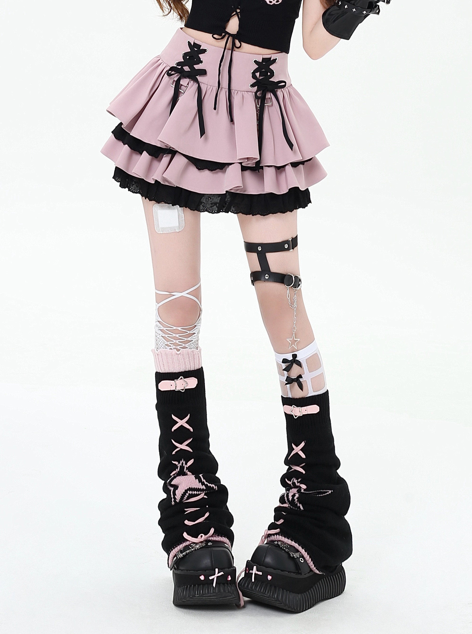 Rebellion Era Original Y2K Sweet Cool Edgy Girl Strap Lace Puffy Skirt Cake Dress