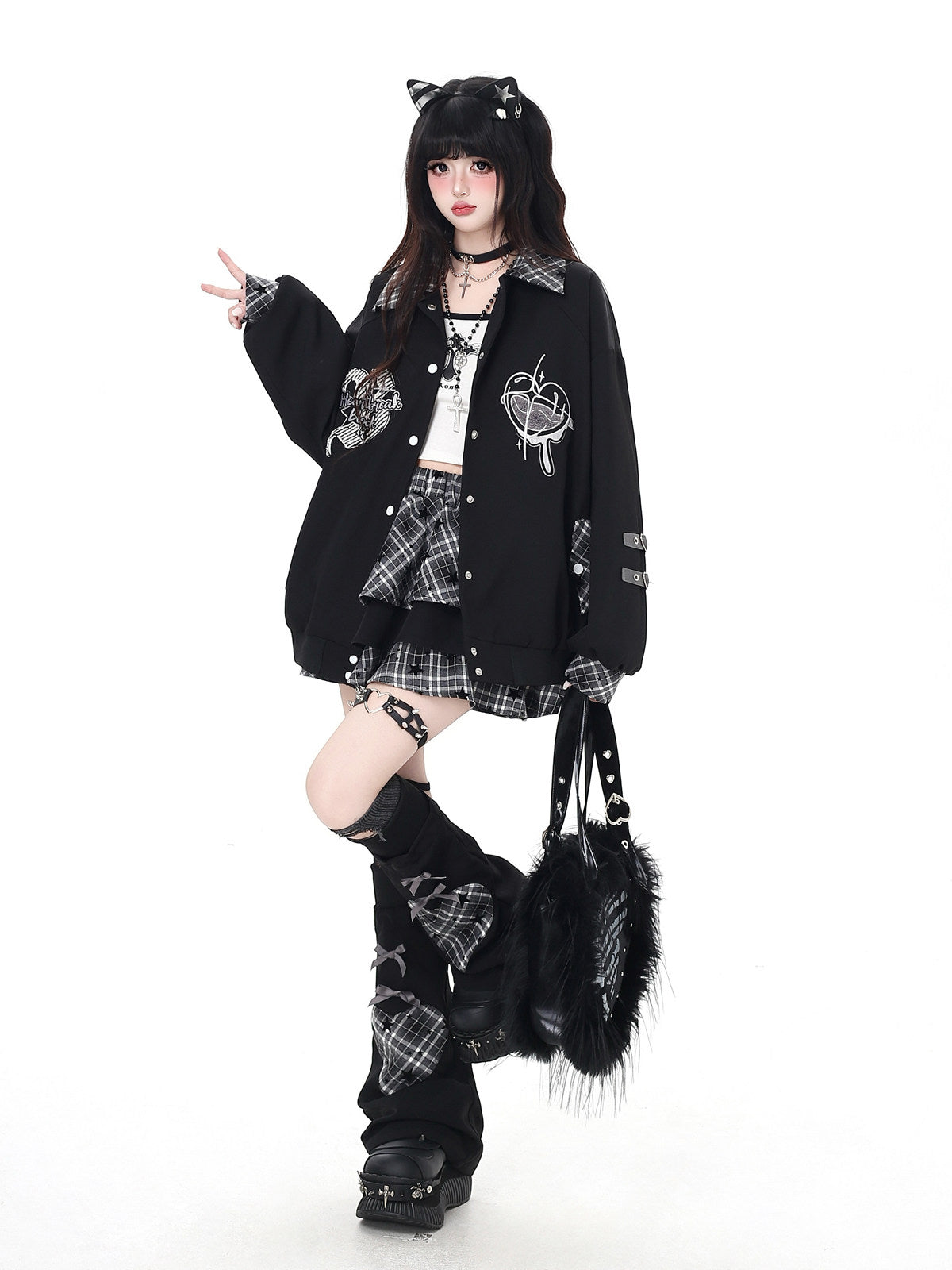 Senior Destruction 2.0 Original Star Pattern Heavy Half-Length Cake Skirt – Women's Mini Skirt