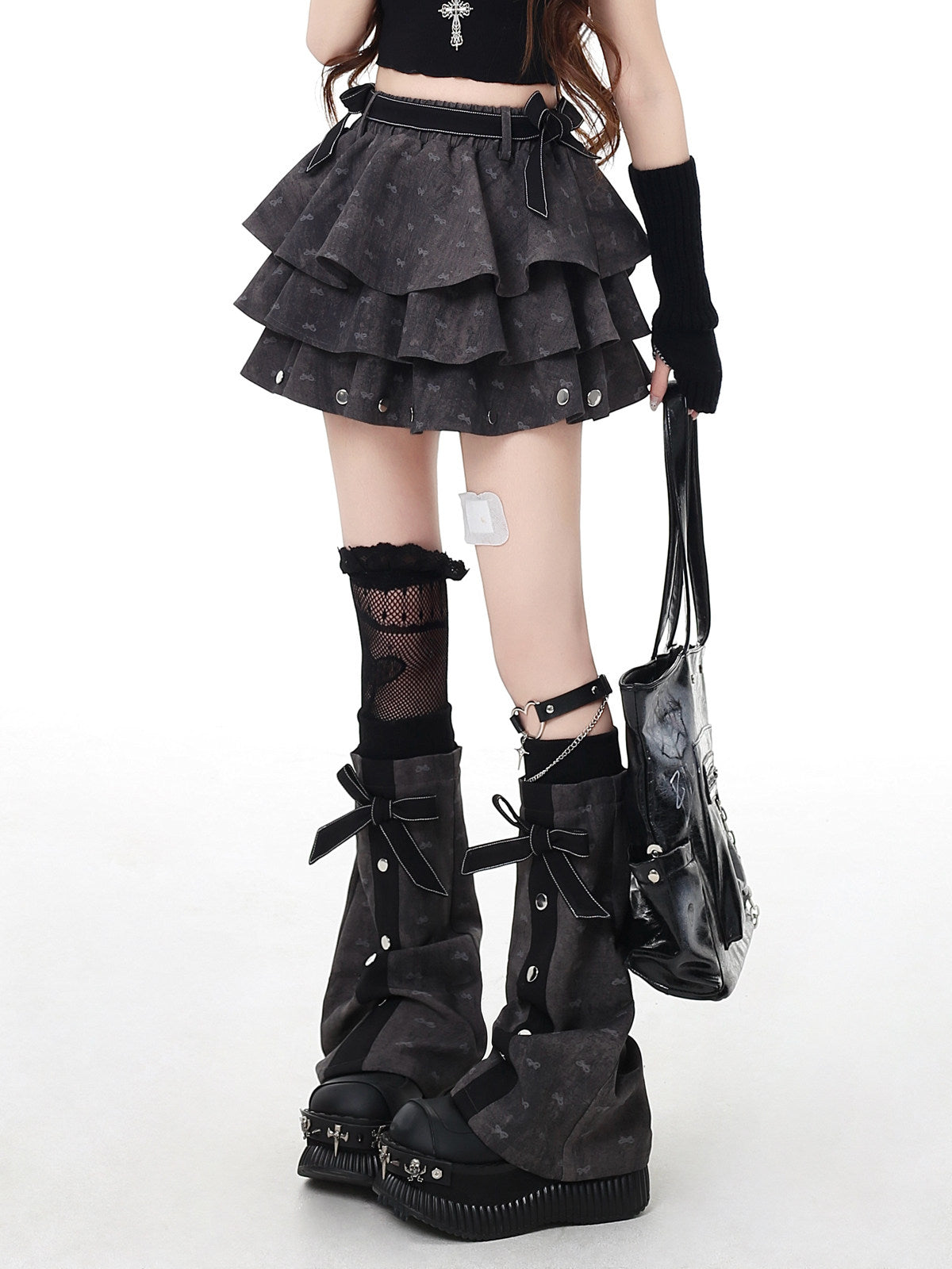 Farewell Poem Original Subtle Pattern Niche Gray Design Cake Skirt – Summer (Leg Cover Included)