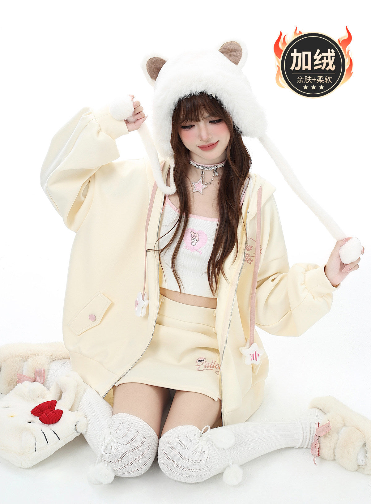 Original Small Hood Zip-Up Hoodie – Women's Casual Jacket for Fall & Winter