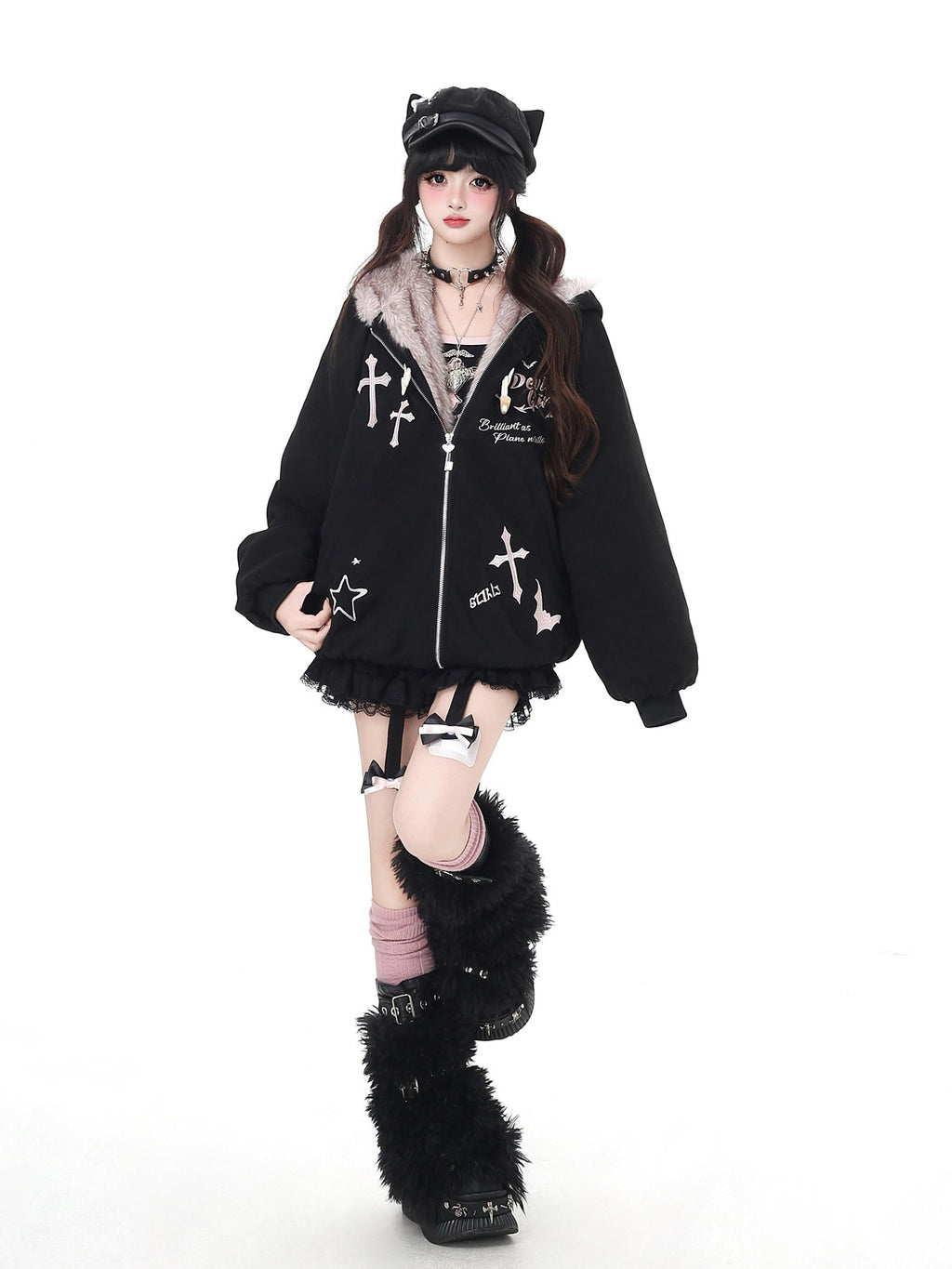 Devil Rabbit Original Plush Suede Patchwork Padded Warm Winter Jacket – Women's Coat