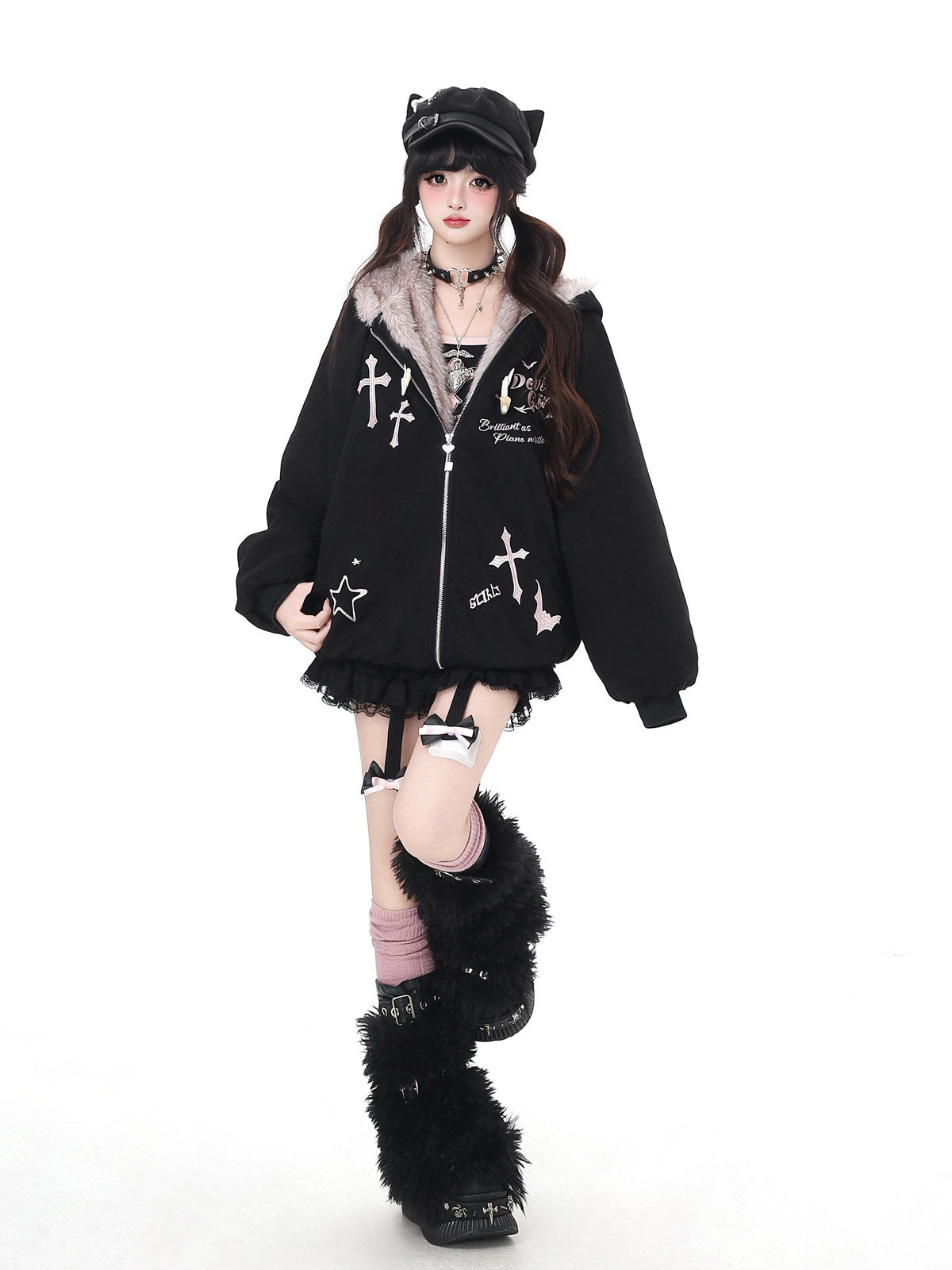 Devil Rabbit Original Plush Suede Patchwork Padded Warm Winter Jacket – Women's Coat