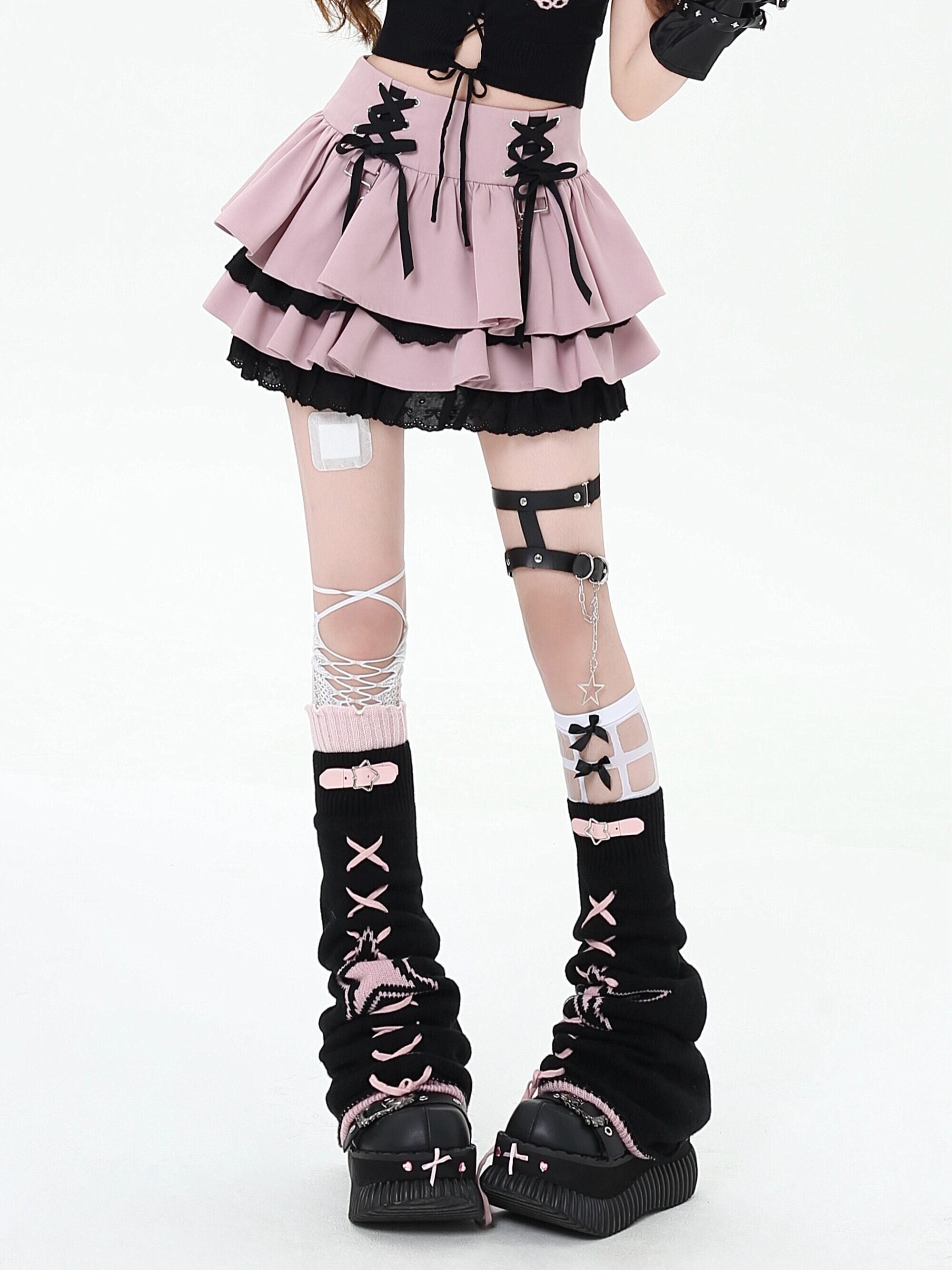 Rebellion Era Original Y2K Sweet Cool Edgy Girl Strap Lace Puffy Skirt Cake Dress