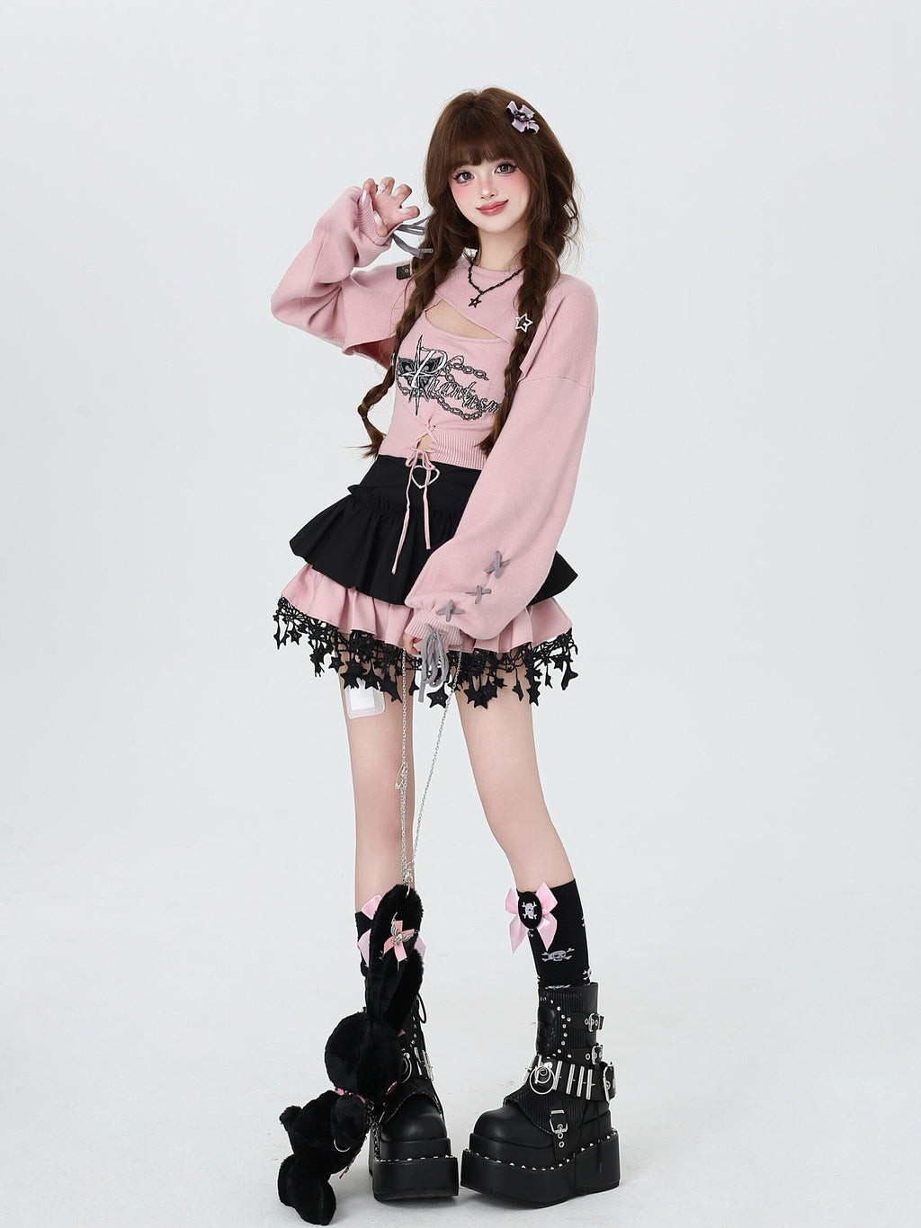 Love Heart Rate Original Sweet Spicy Long Sleeve Knit Two-Piece Set – Women's Outfit