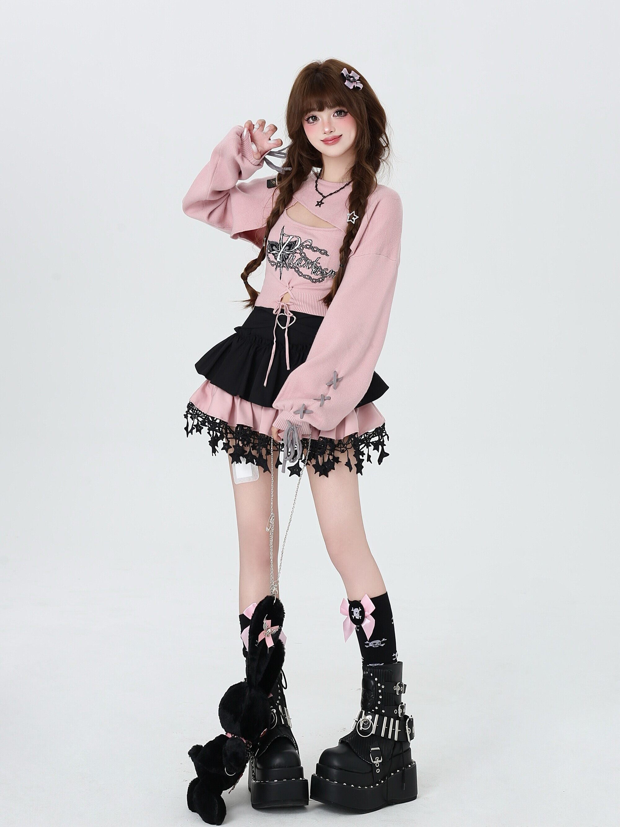 Love Heart Rate Original Sweet Spicy Long Sleeve Knit Two-Piece Set – Women's Outfit