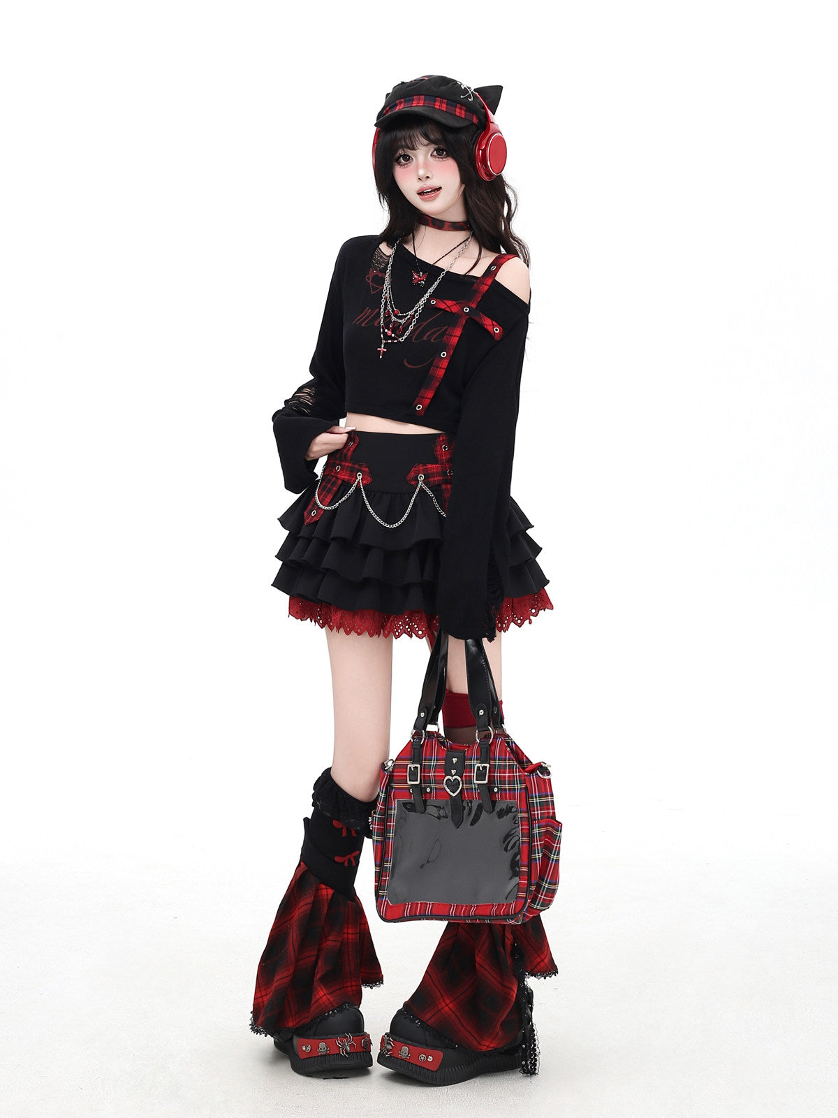 Crazy Girl Original Niche Leaf Cross Pattern Shoulder Strap Short Knit Cover-Up