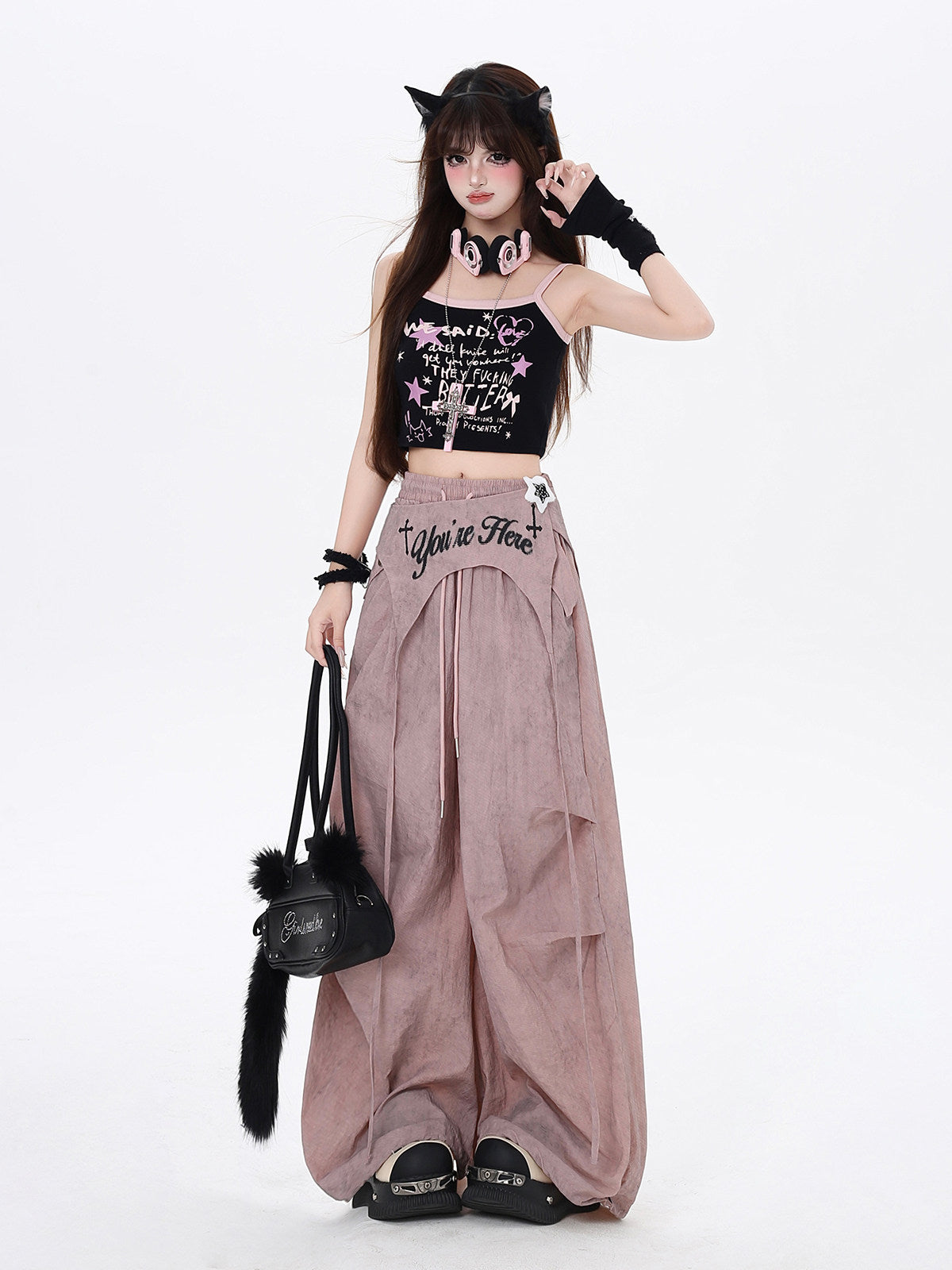 California Summer American Desert Hot Girl Layered Two-Piece High-Waist Work Casual Pants Set