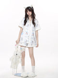 CRAZYGIRL Goodnight Kitten Original Spring Summer Skin-Friendly Pajama Set & Nightdress – Women's Home Lounge Set