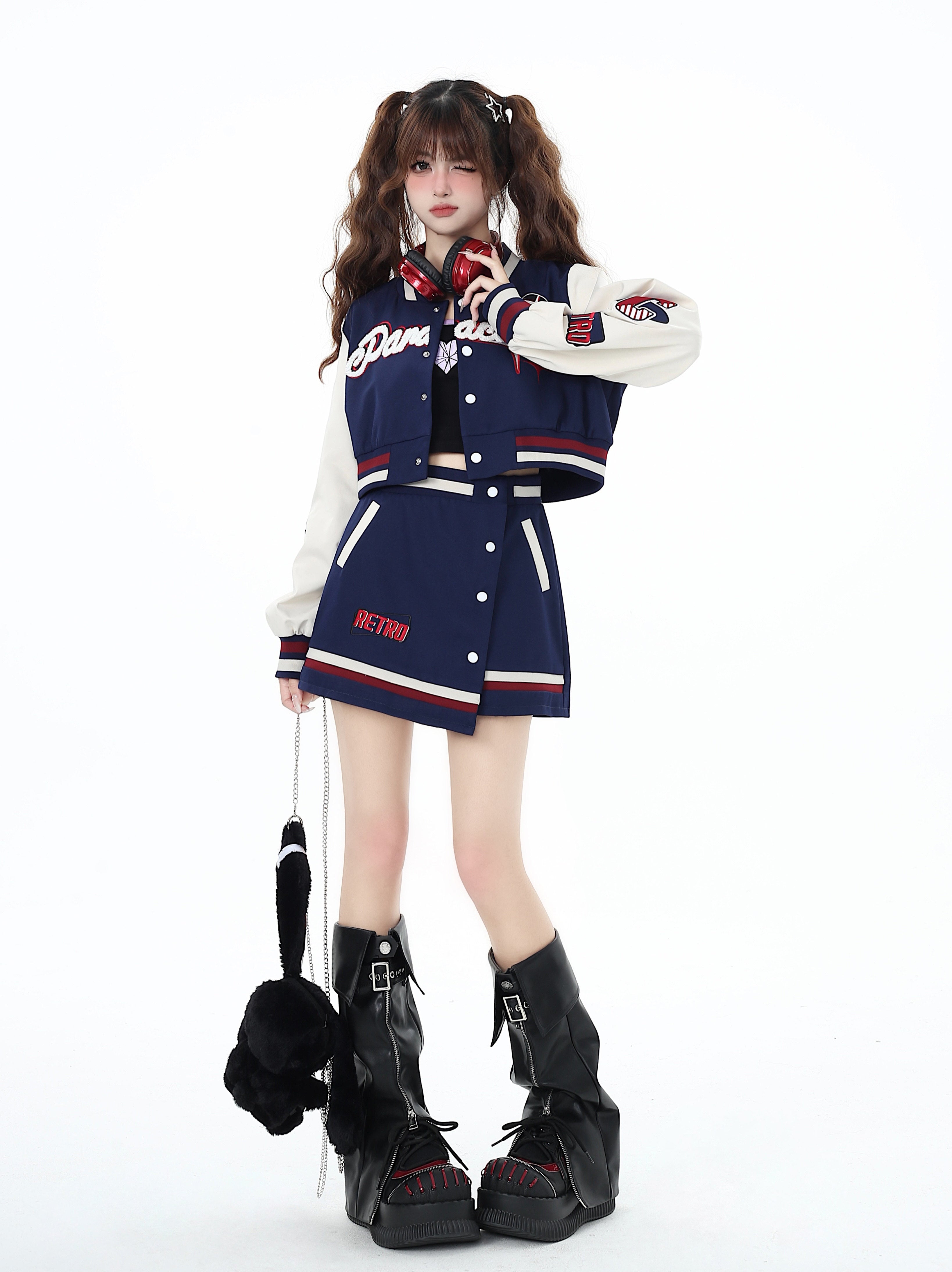 CrazyGirl American Street Original Vintage Baseball Jacket – Fall Winter Academy High Street Oversized Versatile Jacket
