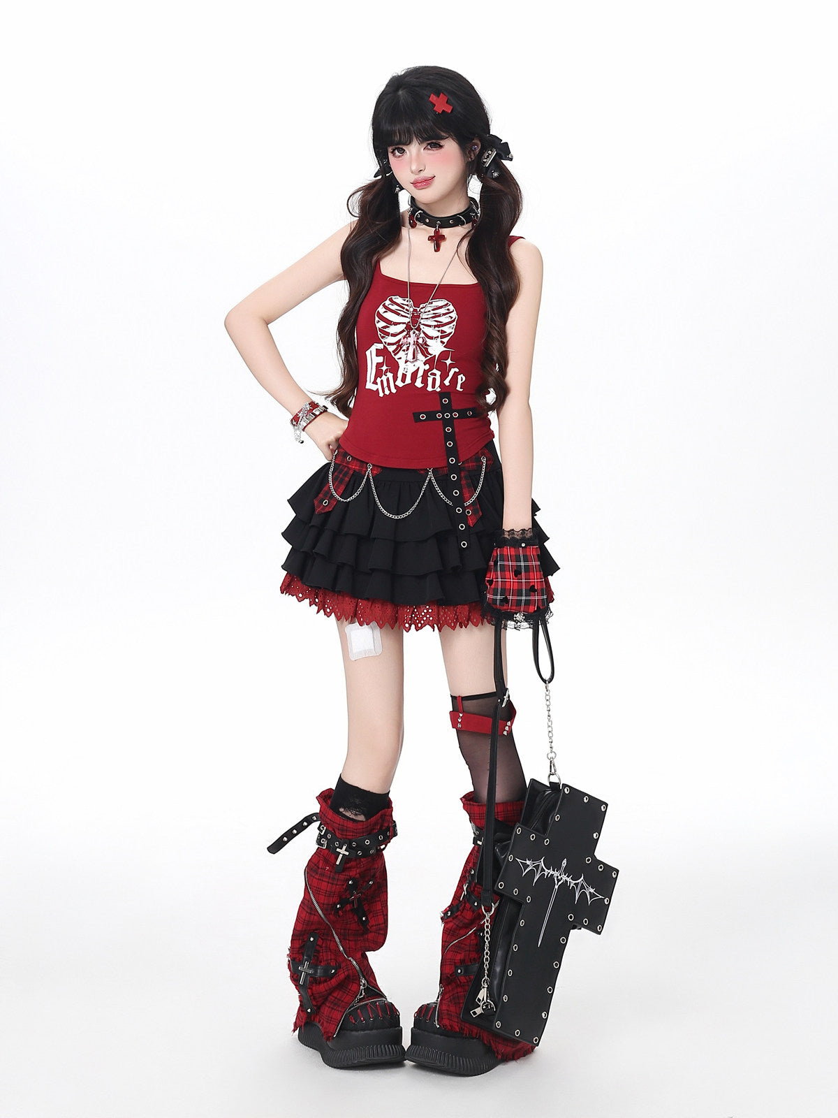 CrazyGirl Original Sweet Cool Chain Color Block Plush Cake Dress – Summer Mini Dress