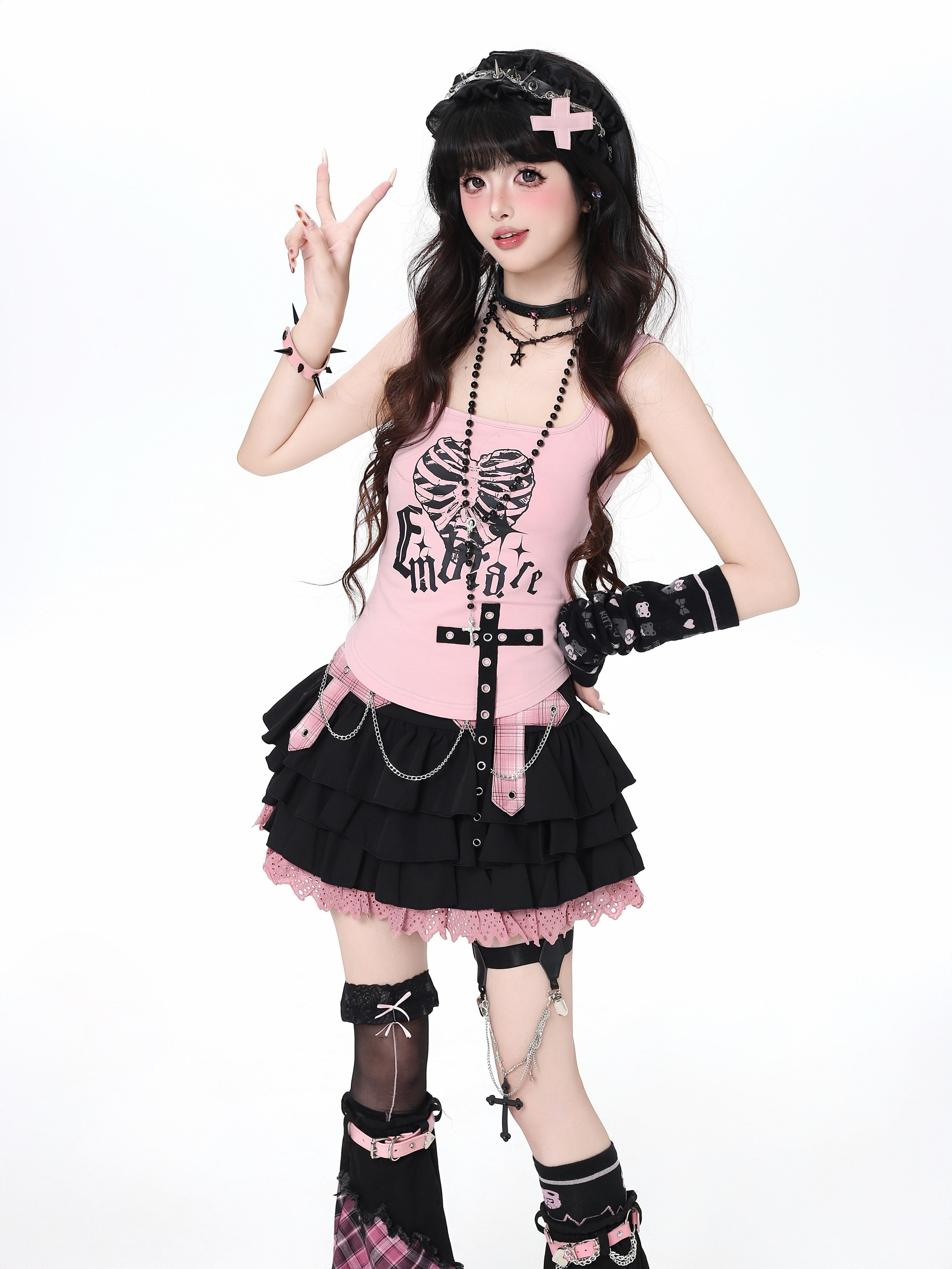 Heartbeat Rule Y2K Sweet Cool Slim Tank Top & Cover-Up – Original Subculture Design