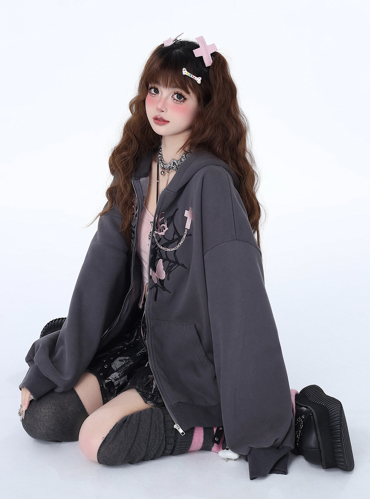 Broken Butterfly Original Sweet Subpunk Niche Oversized Versatile Hoodie Jacket – Early Spring