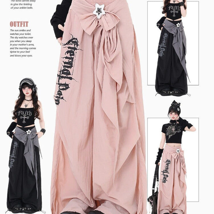 Original Light Asian Street Sweet Cool Hot Girl High-Waist Oversized Wide Leg Cargo Pants