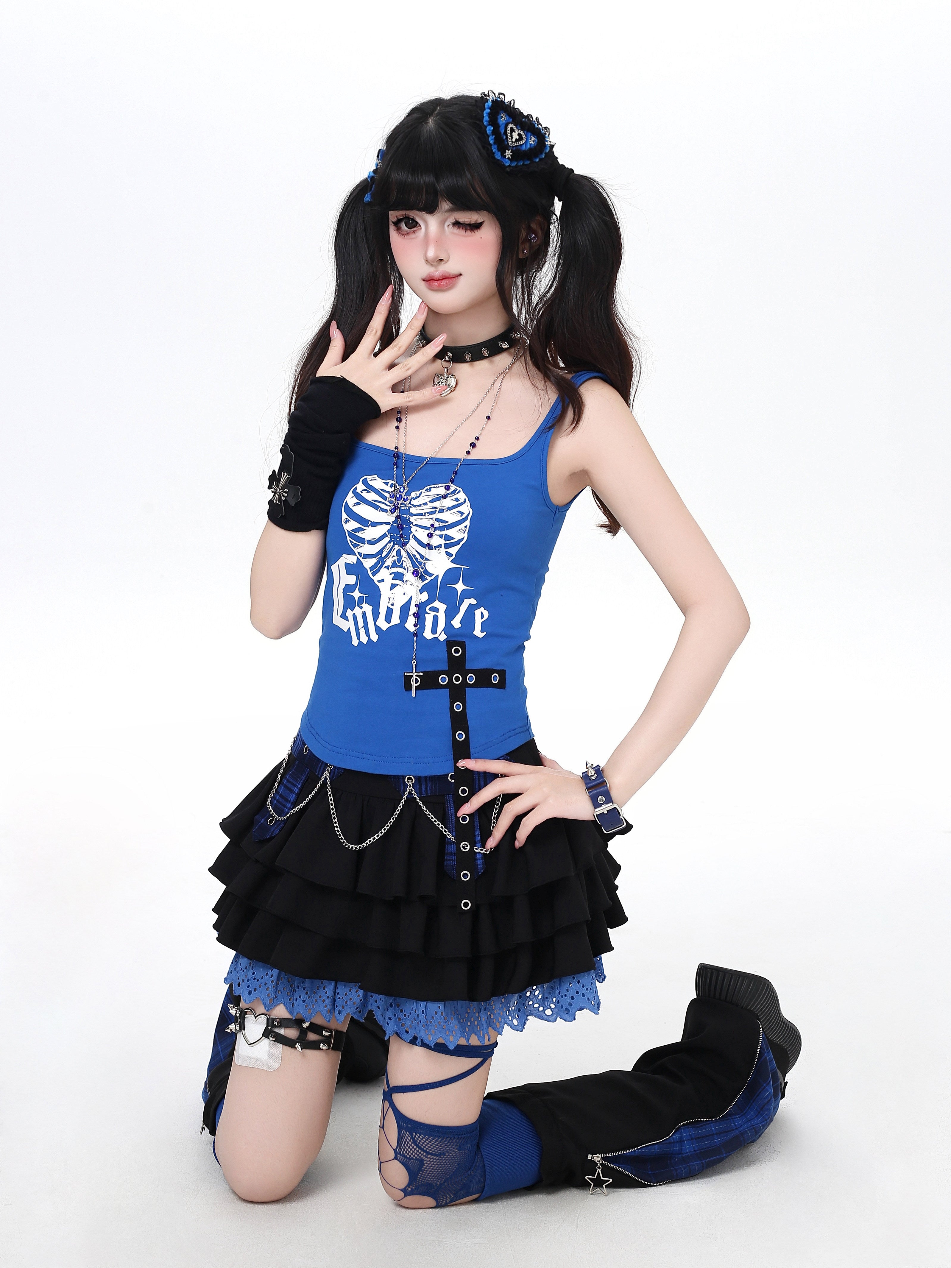 Heartbeat Rule Y2K Sweet Cool Slim Tank Top & Cover-Up – Original Subculture Design