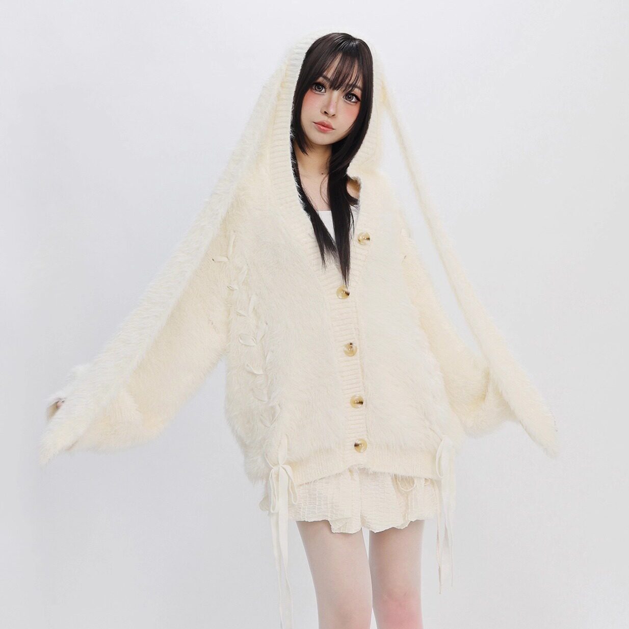 Cat Wish Original Faux Mink Angora Rabbit Knit Sweater – Oversized Thick Pullover Top for Fall & Winter